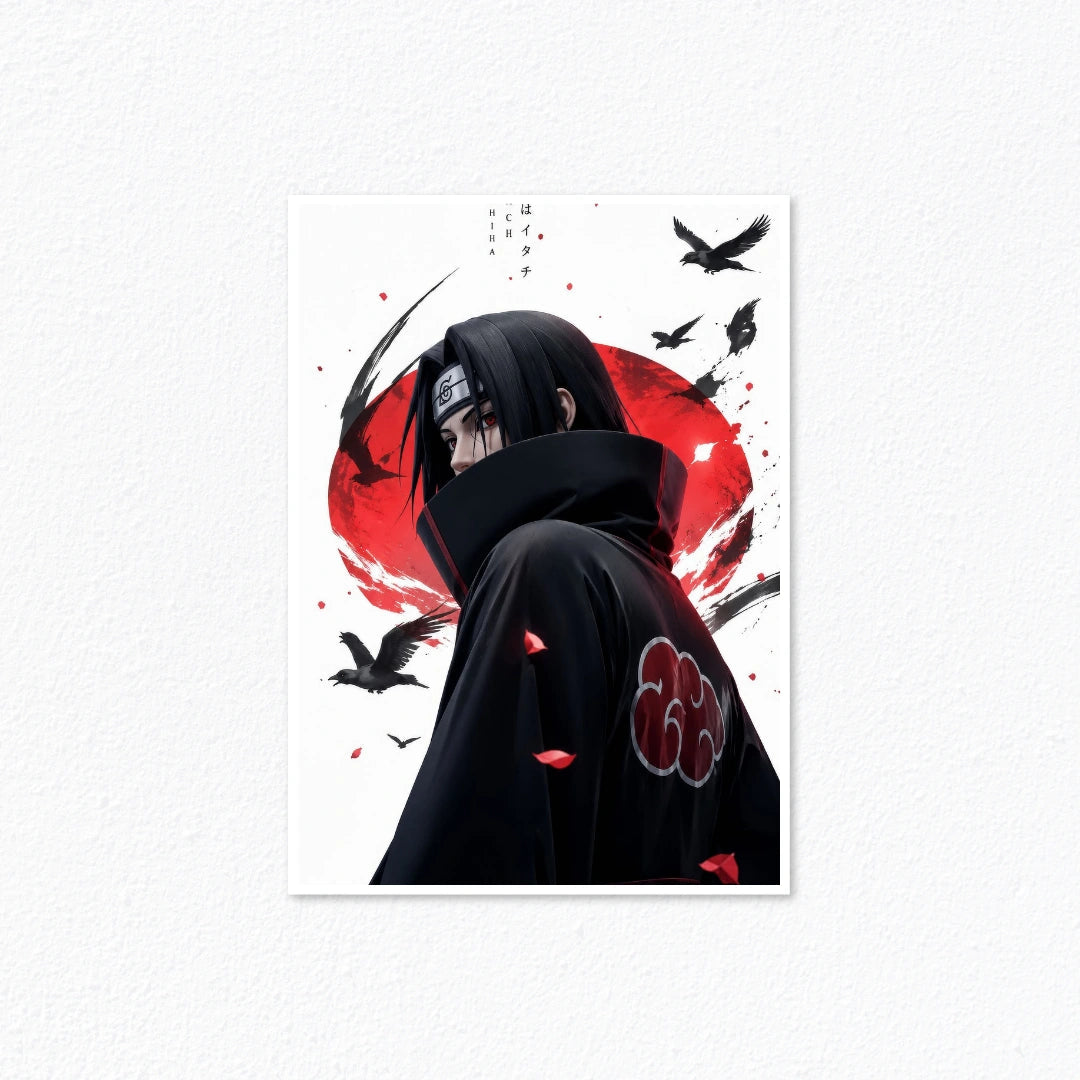 Itachi Uchiha Akatsuki Red Moon Poster – Premium Naruto Anime Art Wall Canvas CLADURE Posters