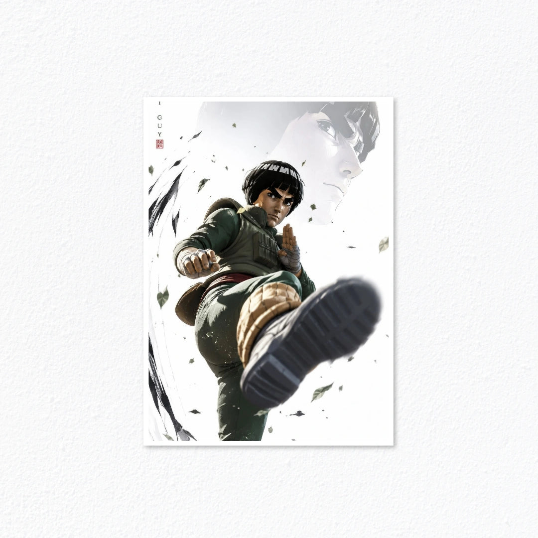 Might Guy Dynamic Entry Poster – Eight Gates Leaf Village Anime Wall Art CLADURE Posters