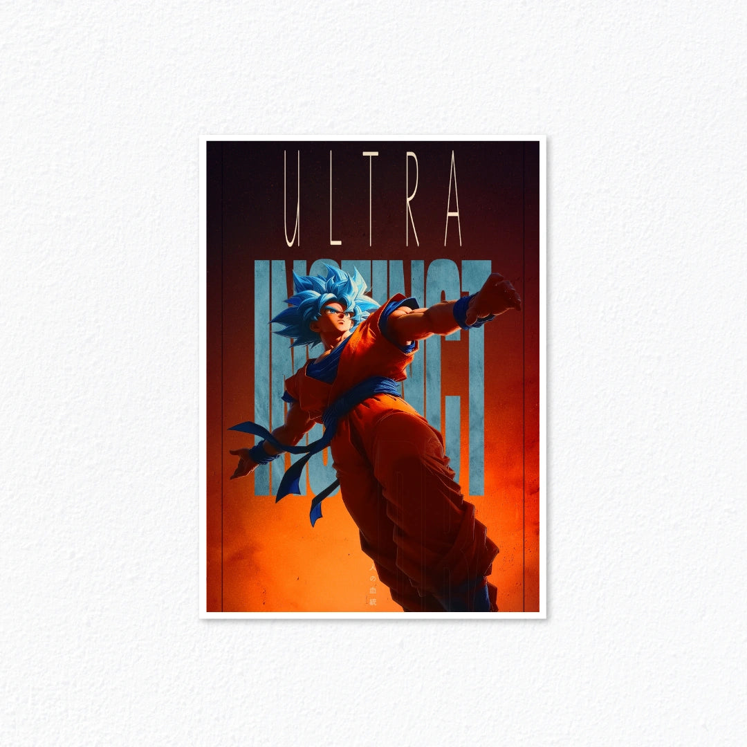 Goku Ultra Instinct Typography Dynamic Action Poster Cladure