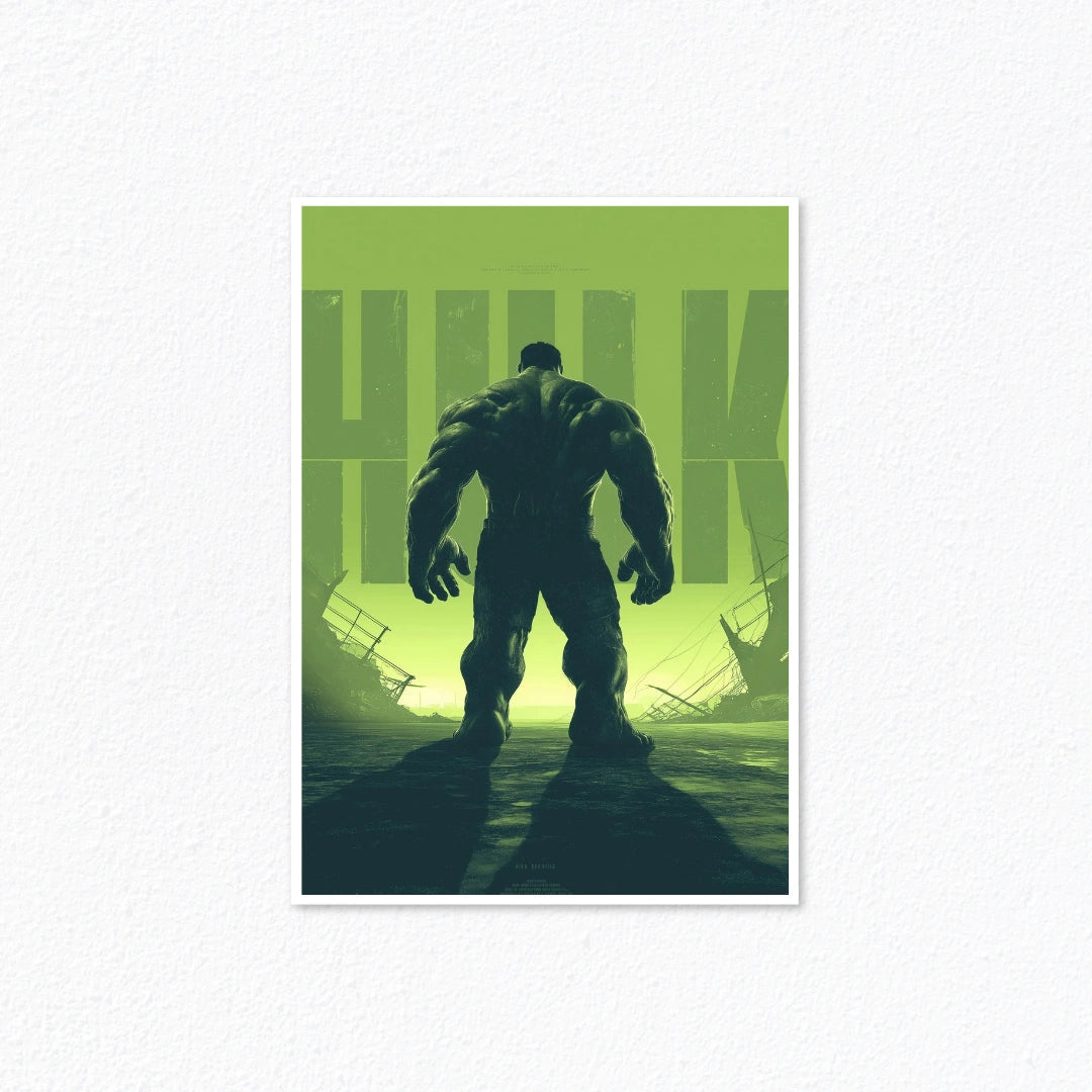 The Incredible Hulk Back View Ruined City Poster Cladure