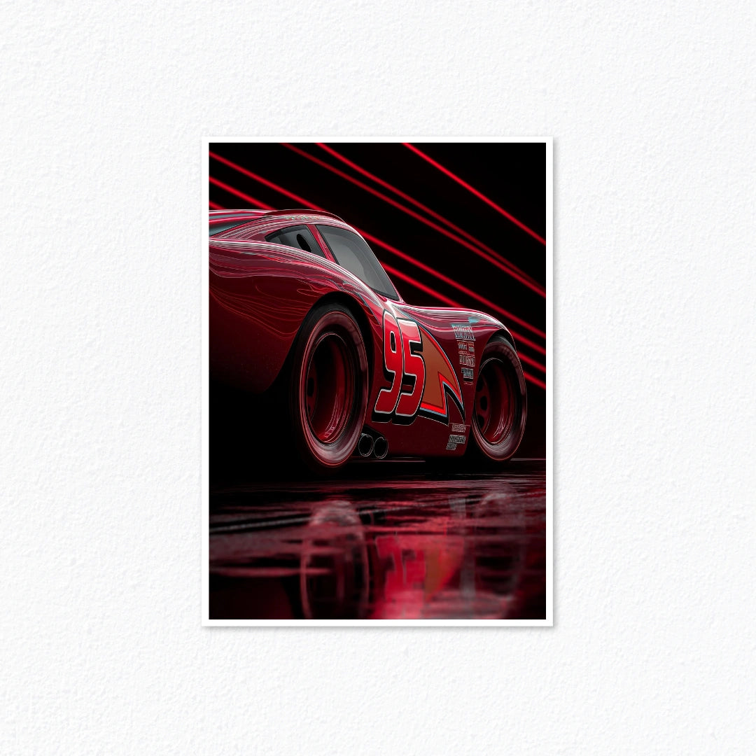 Lightning McQueen #95 Side Profile Poster Cladure