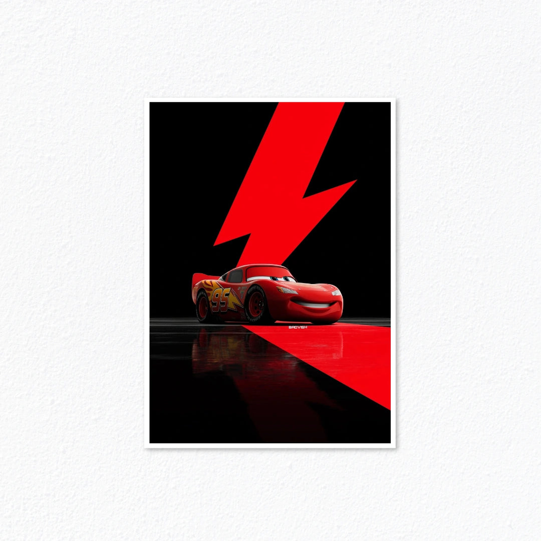 Lightning McQueen Crimson Bolt Poster Cladure