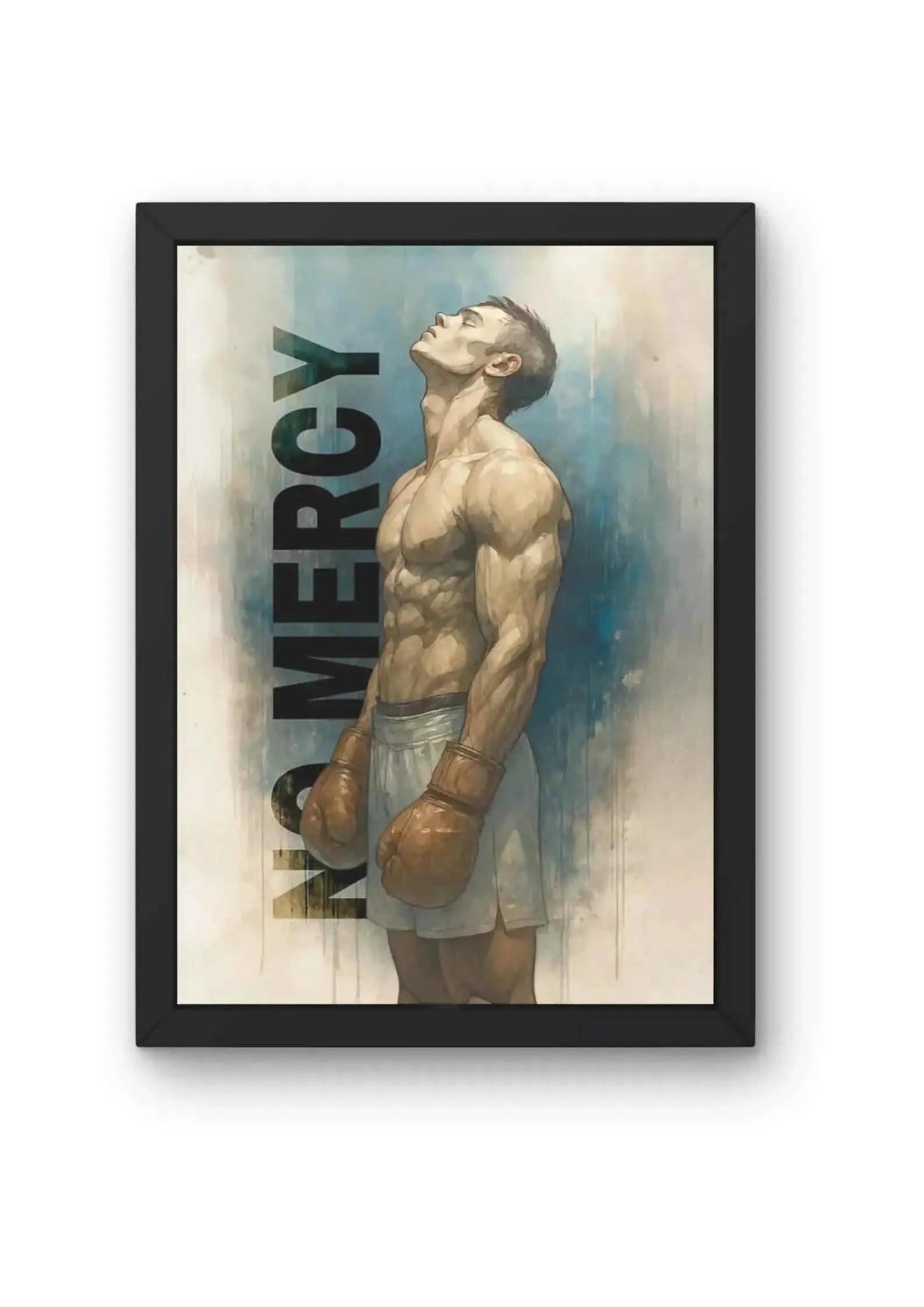 "No Mercy" Boxer Motivational Art Poster CLADURE