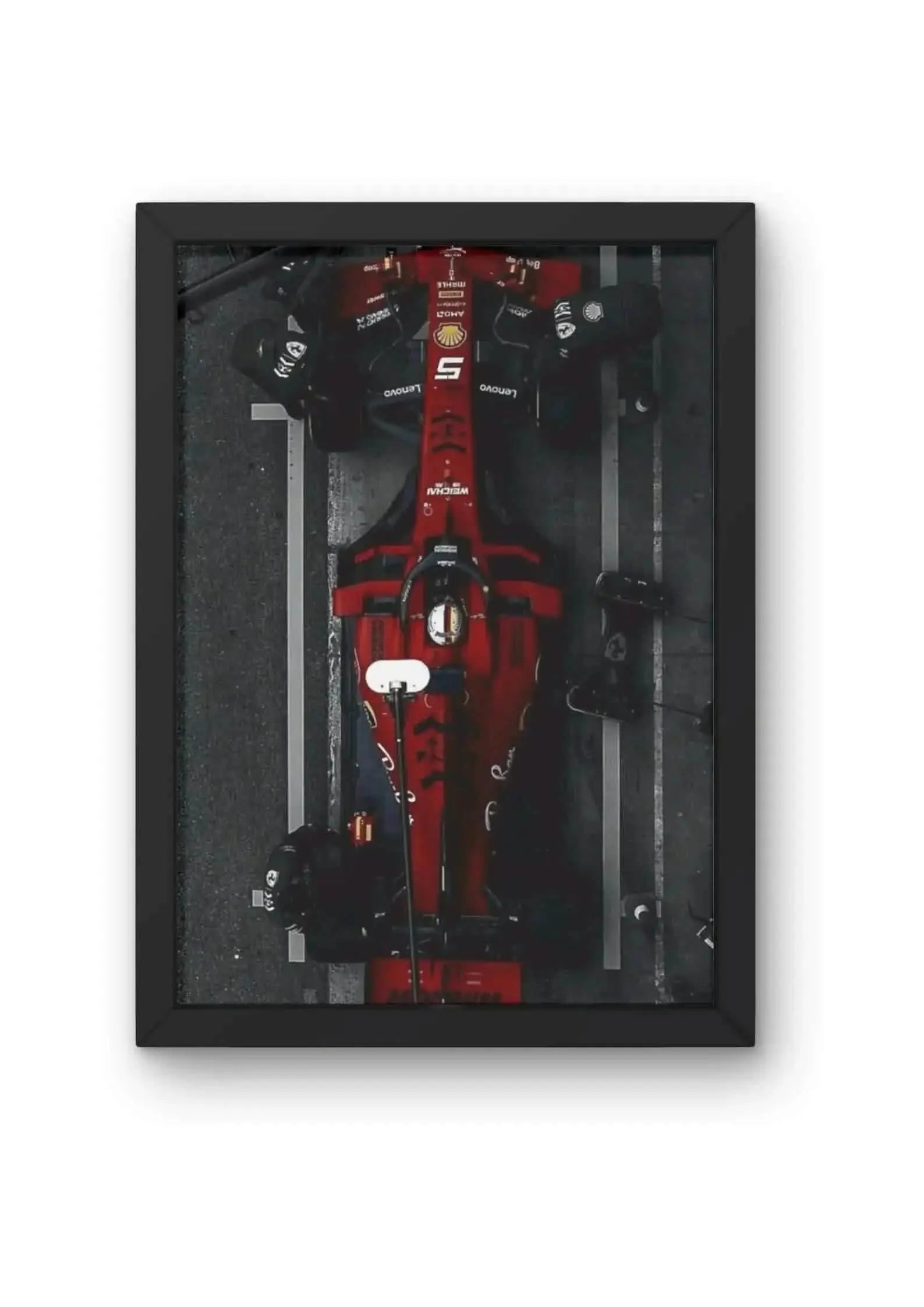 Top-Down View of a Ferrari F1 Car Poster CLADURE