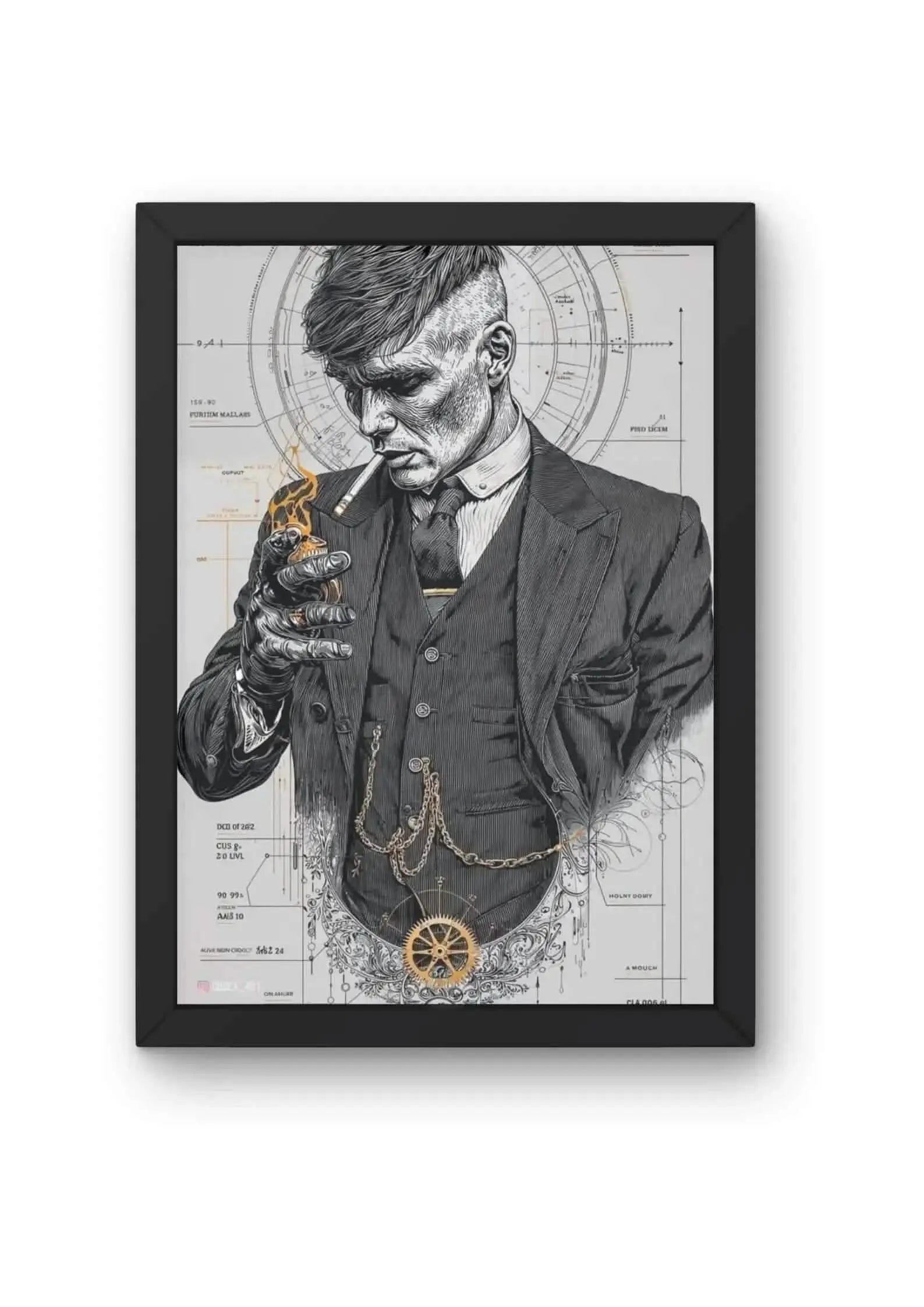 Thomas Shelby from Peaky Blinders Sketch Art Poster CLADURE