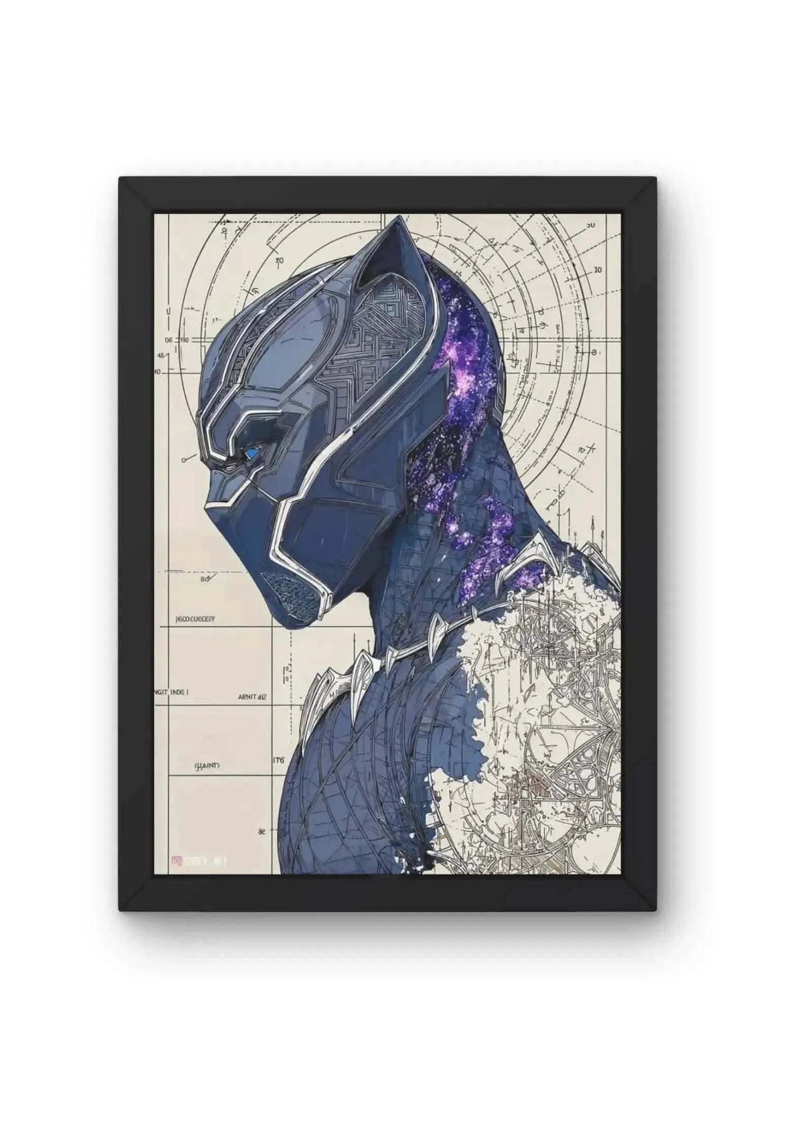 The Black Panther Blueprint Poster CLADURE