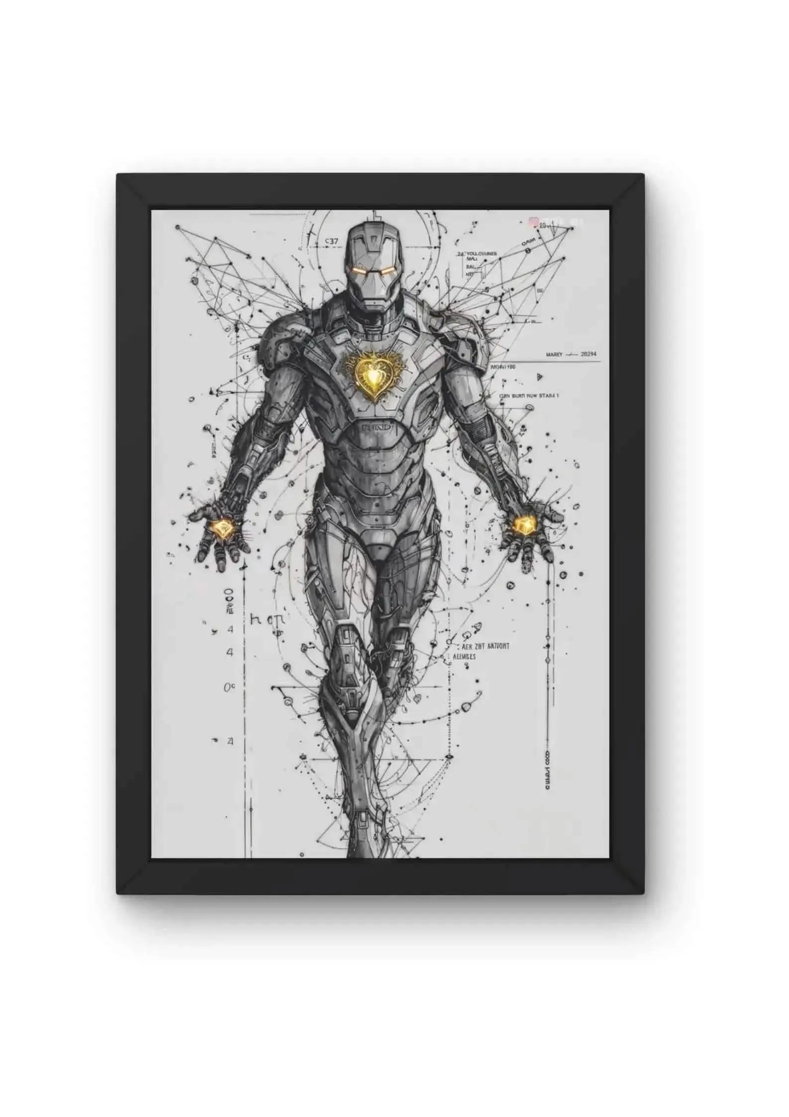 The Iron Man Blueprint Poster CLADURE
