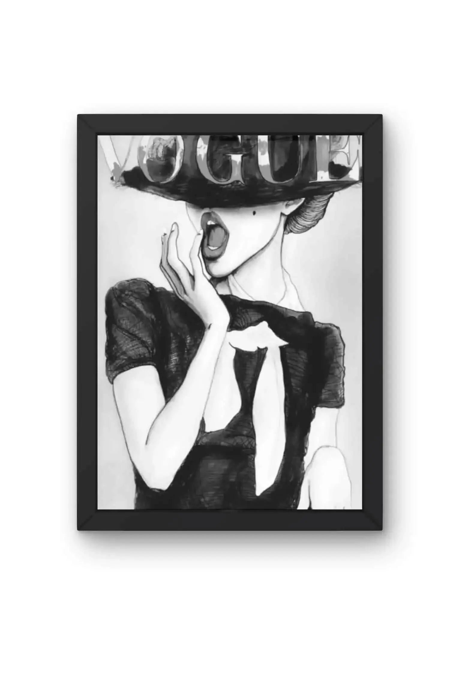 "Vogue" Hat Fashion Illustration Girl Poster CLADURE