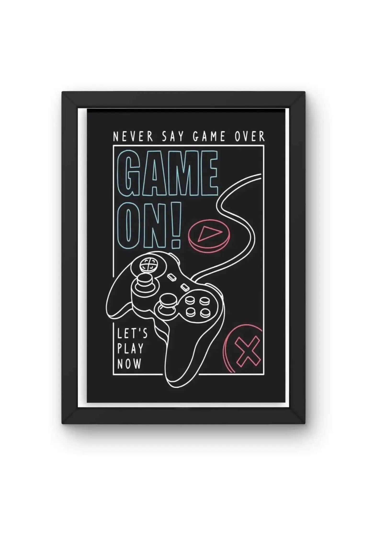 "Game On" Neon Gaming Poster CLADURE