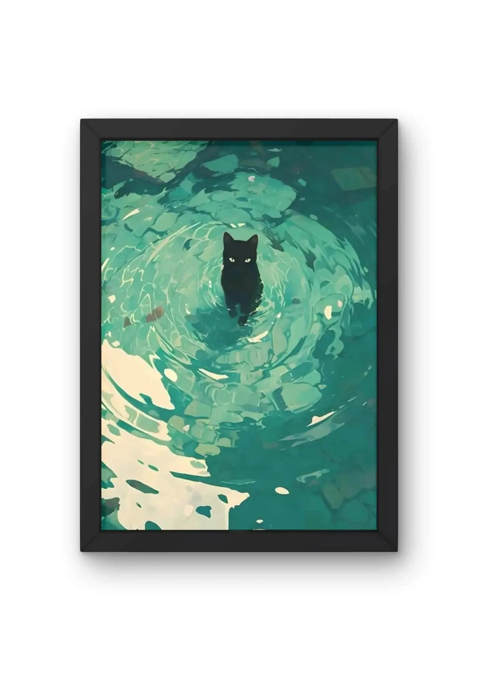 The Cat in the Turquoise Pool Poster CLADURE
