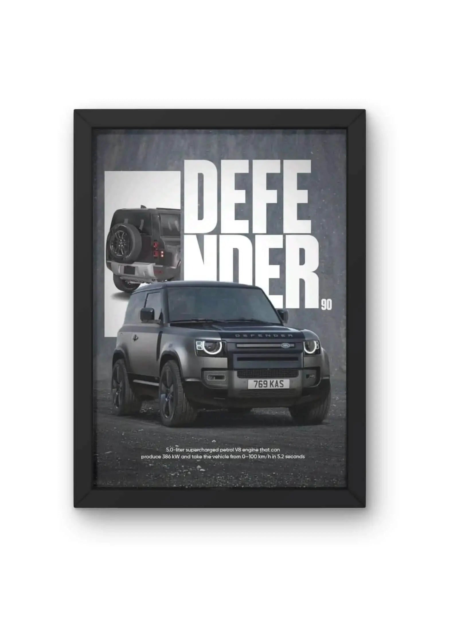 Land Rover's V8 Power Car Poster CLADURE