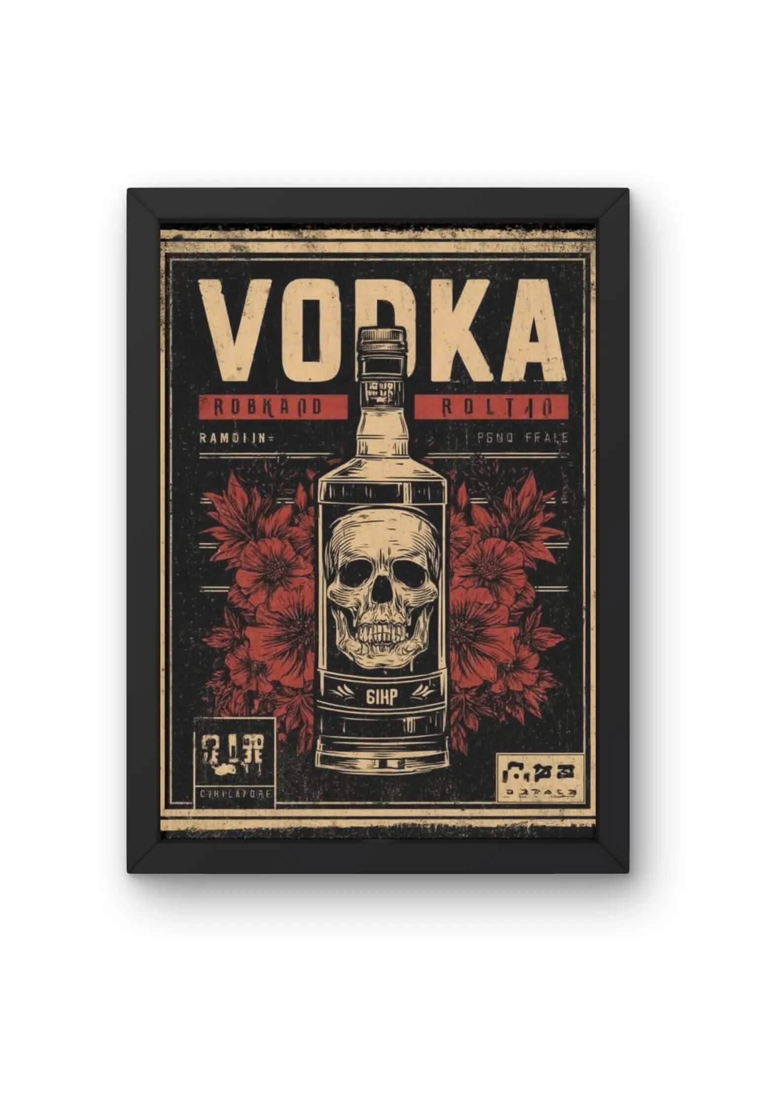 "Vintage Skull Vodka Poster product_type CLADURE"