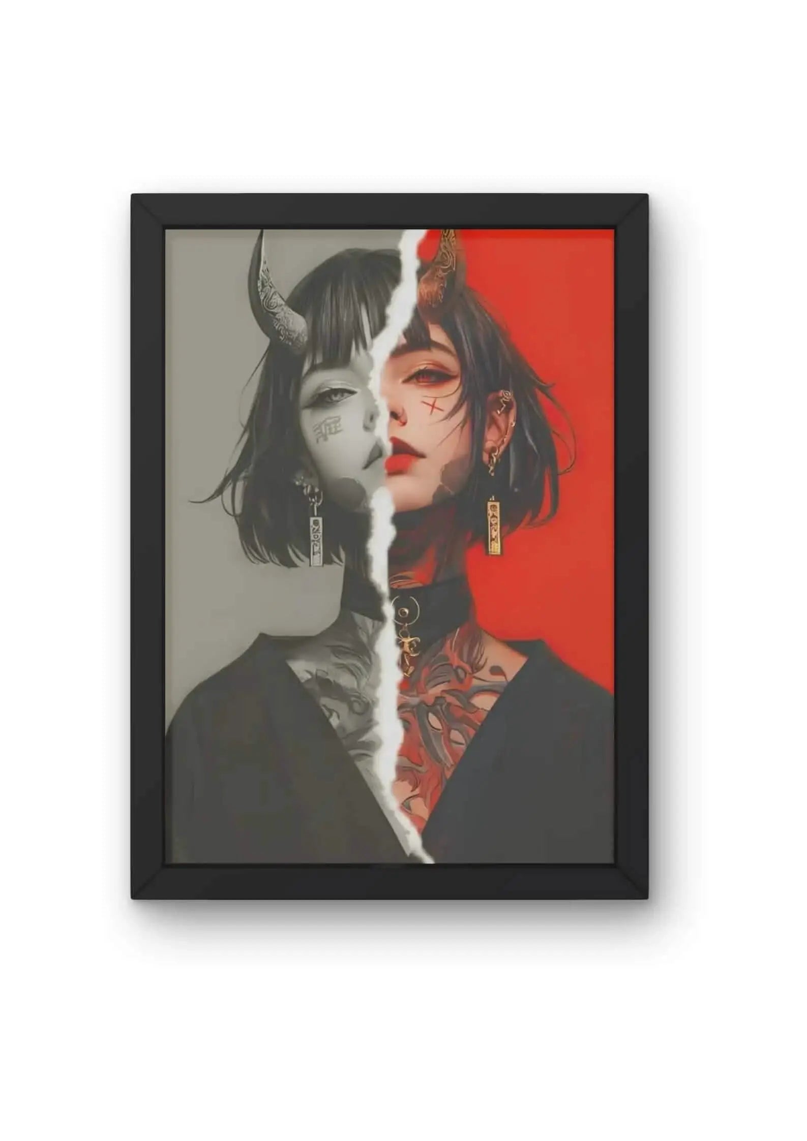 Angel and Oni Girl Poster CLADURE