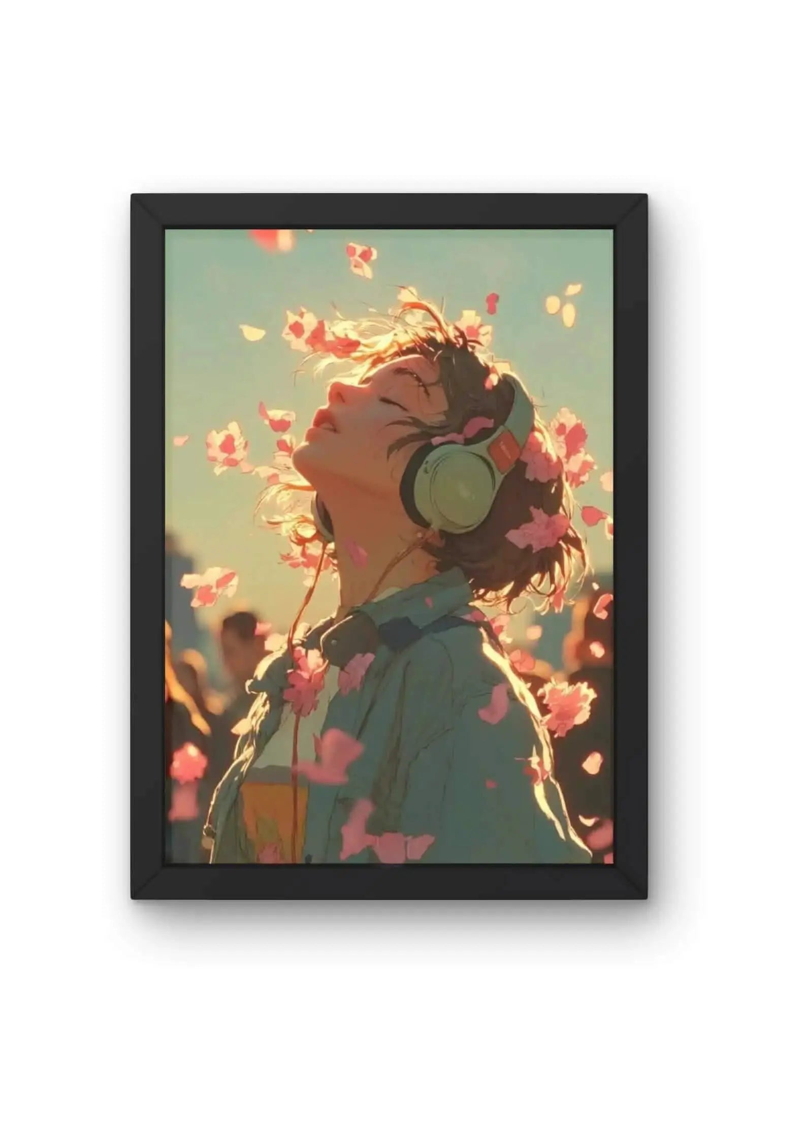 Cherry Blossom Beats Girl Poster CLADURE