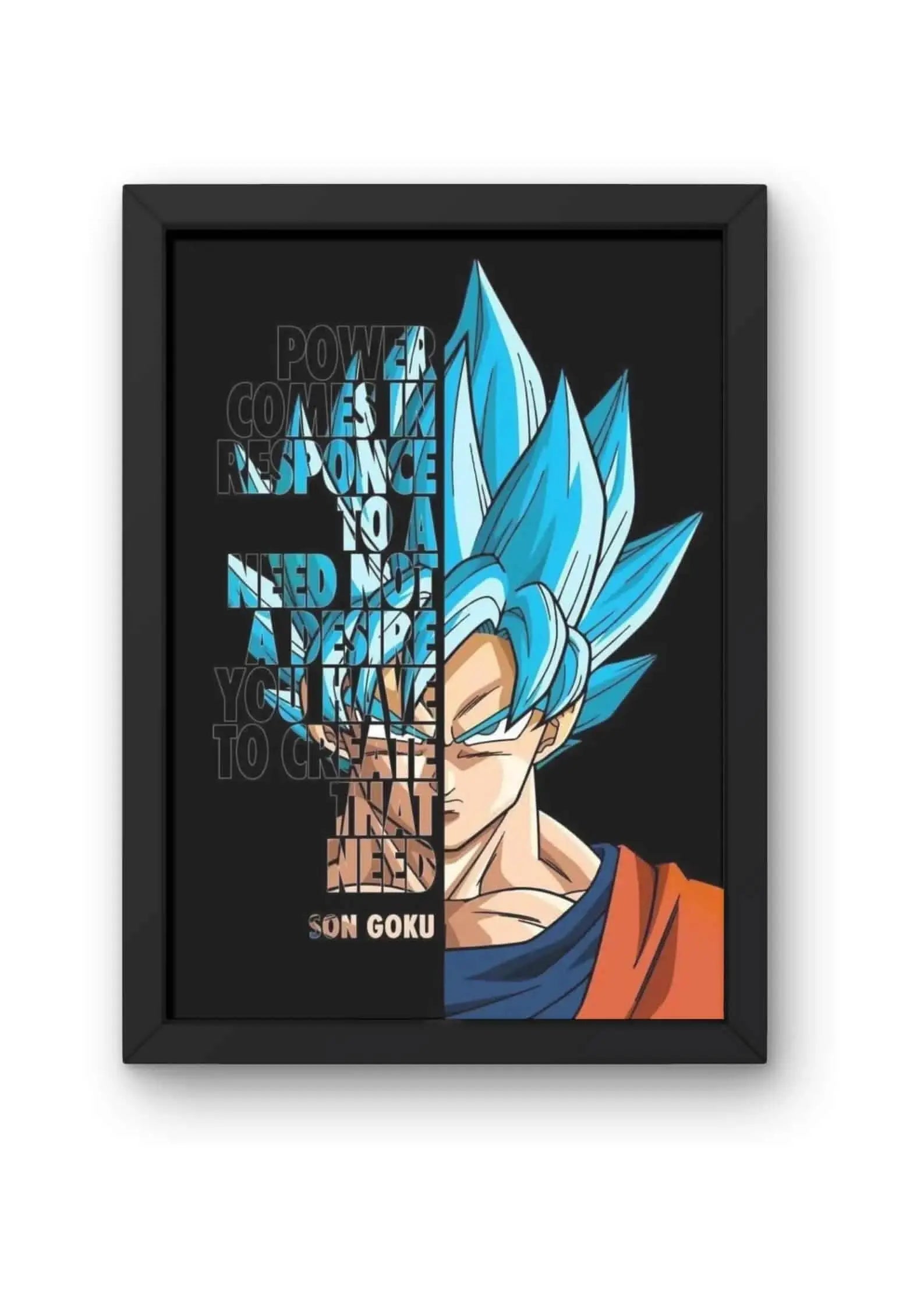 Goku Super Saiyan Blue Quote Poster CLADURE