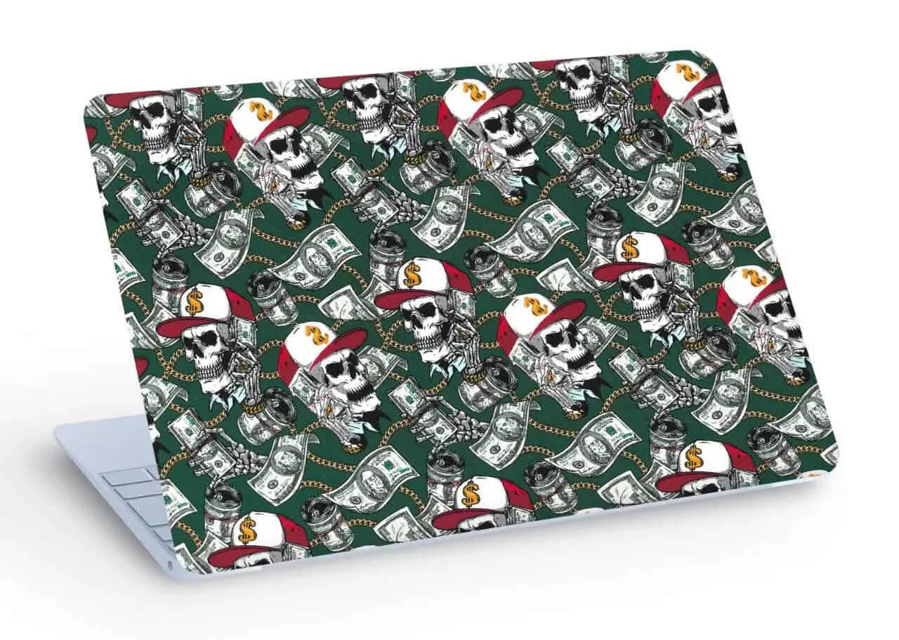 Skull & Money 3D Textured Laptop Skin CLADURE