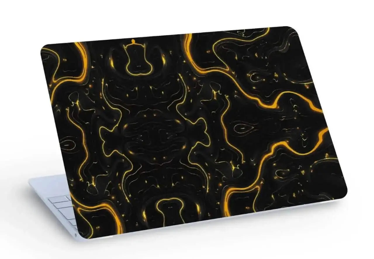 Abstract Gold Flow Matte Laptop Skin CLADURE