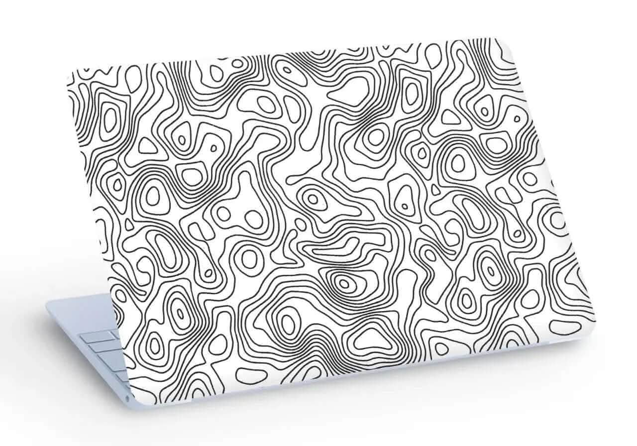 White Topography 3D Laptop Skin CLADURE