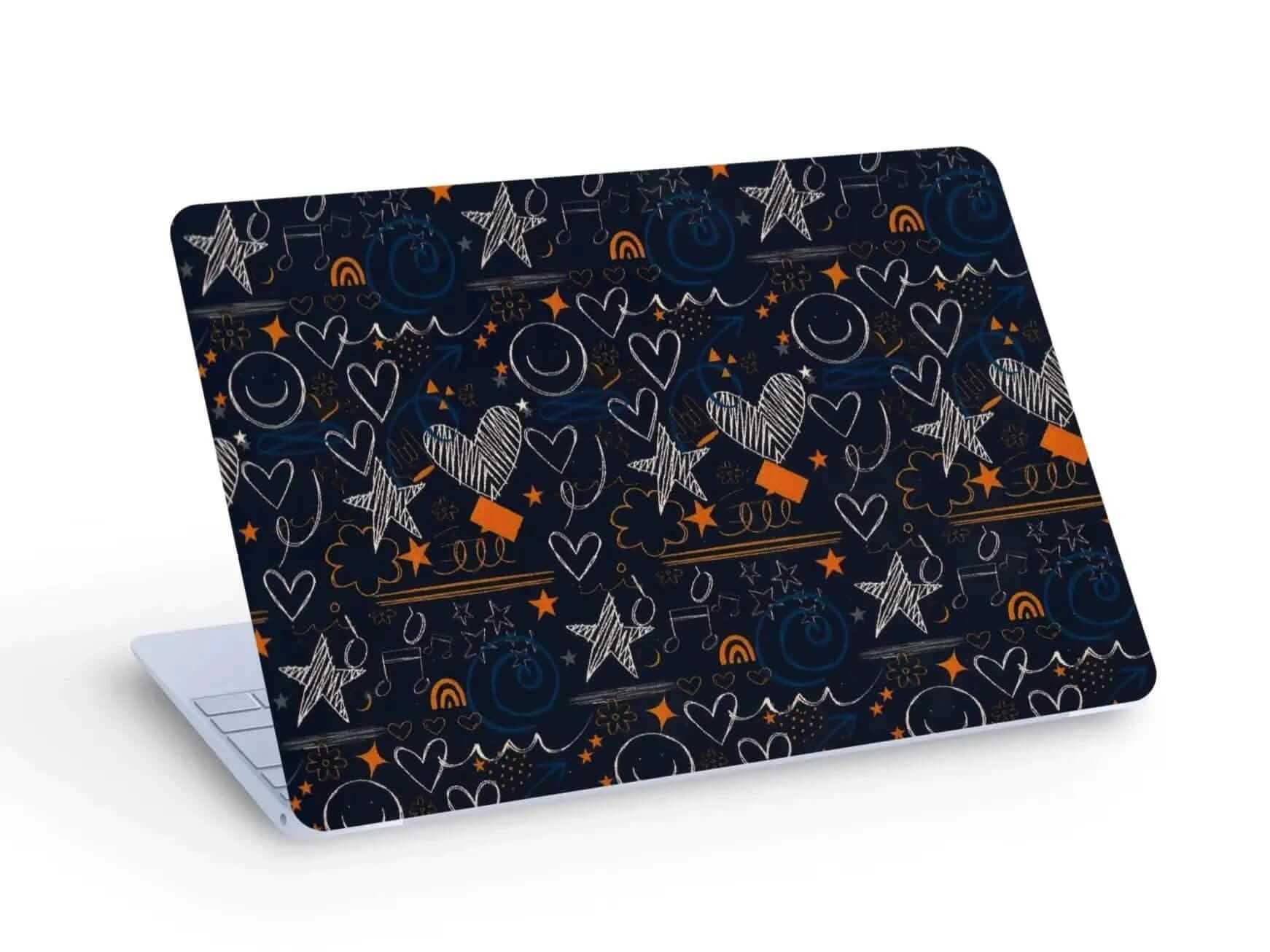 Blue Hearts Pattern Laptop Skin CLADURE