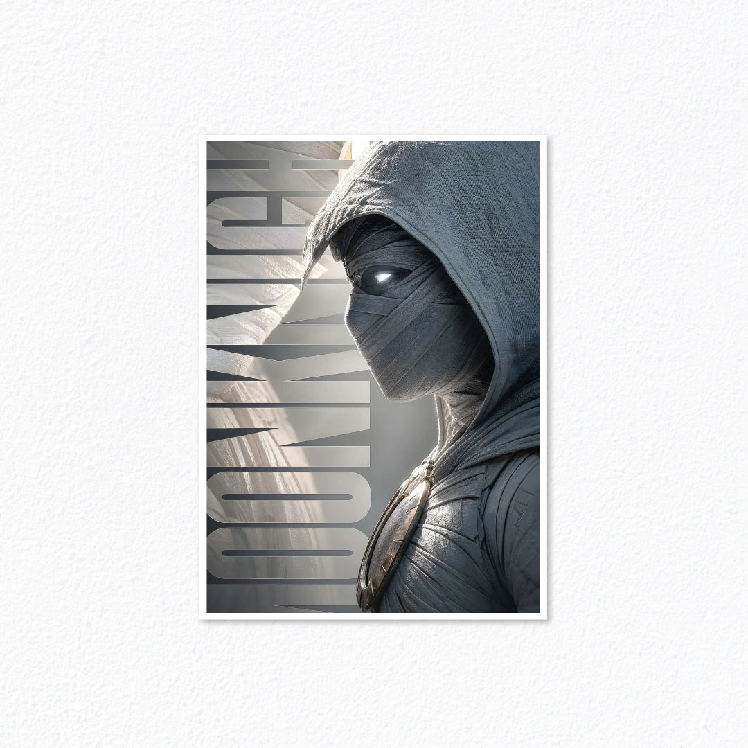 Moon Knight – Glowing Eye Profile Typography Wall Poster Cladure