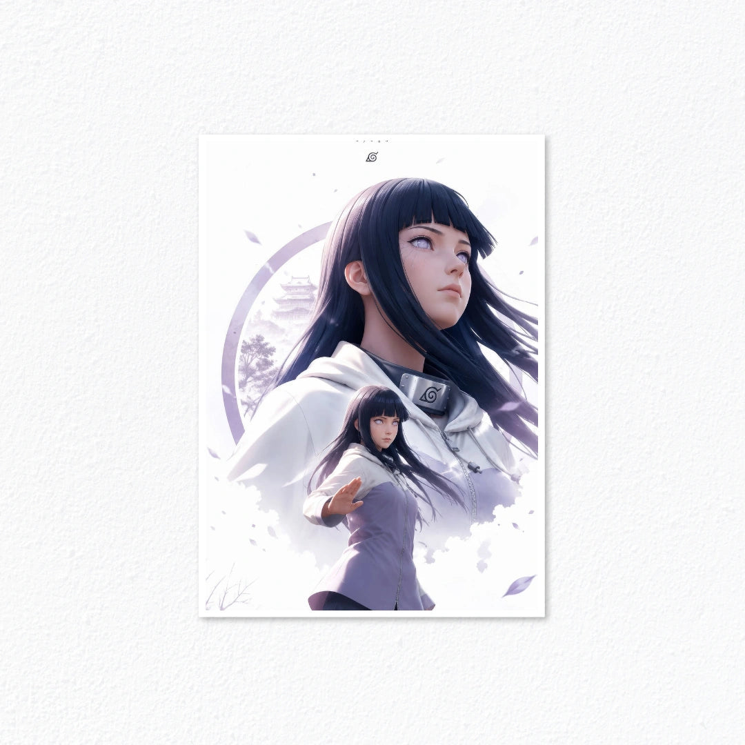 Hinata Hyuga Byakugan Poster – Elegant Gentle Fist Anime Canvas Art CLADURE Posters