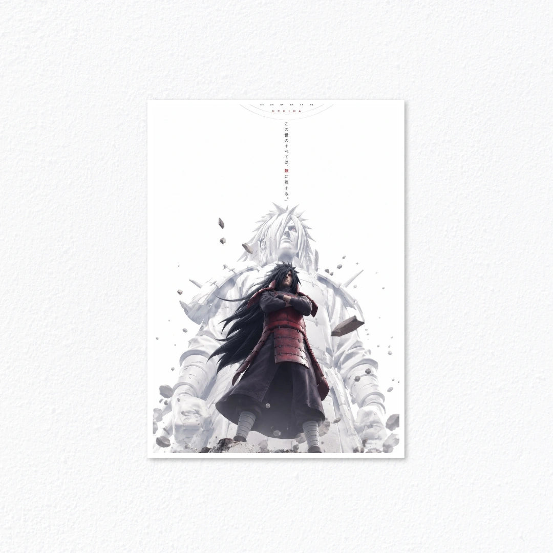 Madara Uchiha Susanoo Statue Poster – Legendary Shinobi God Anime Canvas Art Cladure
