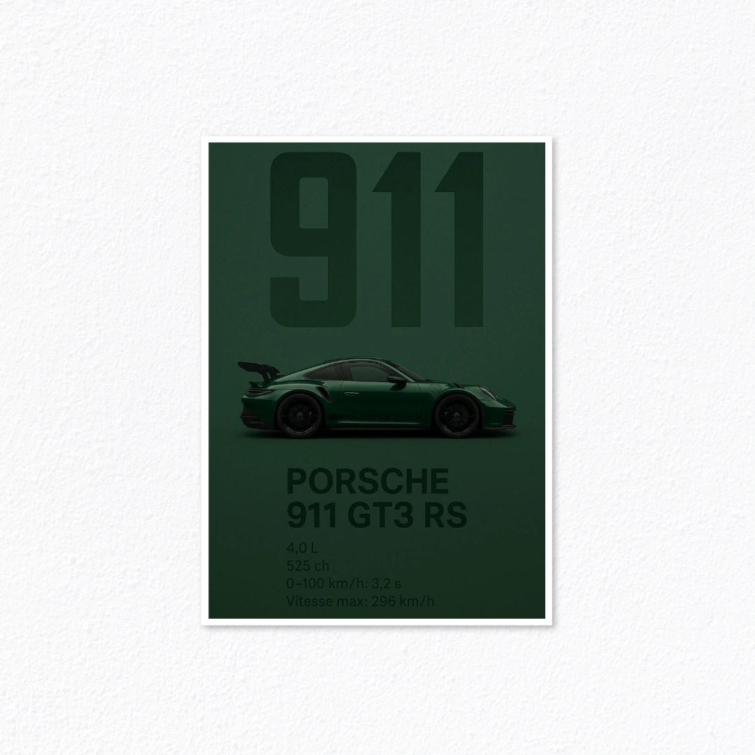 Porsche 911 GT3 RS Dark Forest Green Spec Sheet Cladure