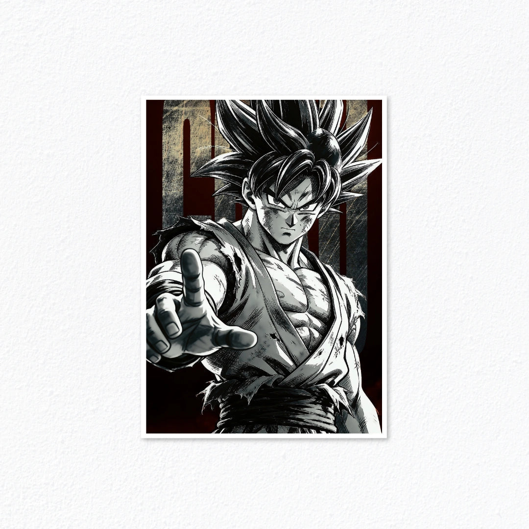 Goku Black and White Manga Ink Battle Point Poster Cladure