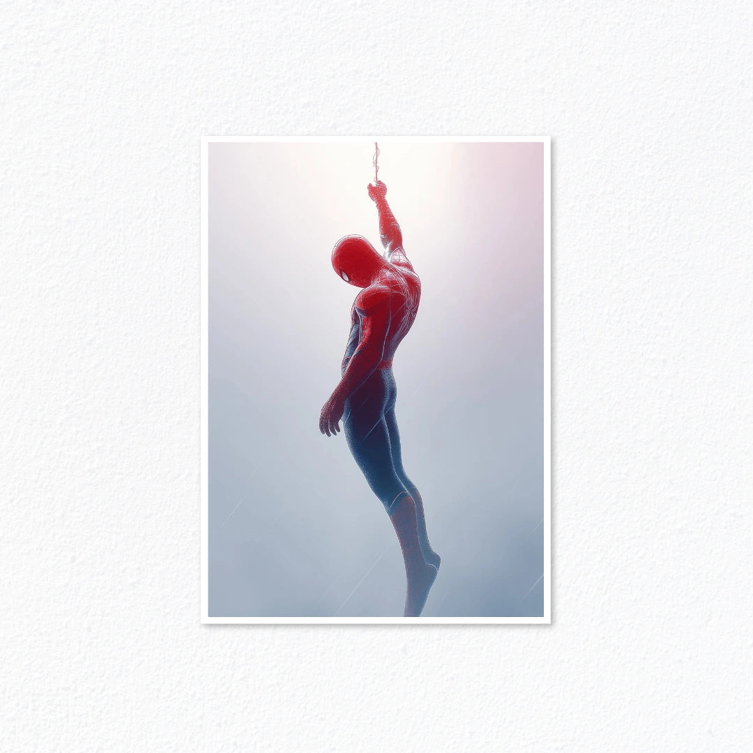 Spider-Man Hanging Web Minimalist Aesthetic Poster Cladure
