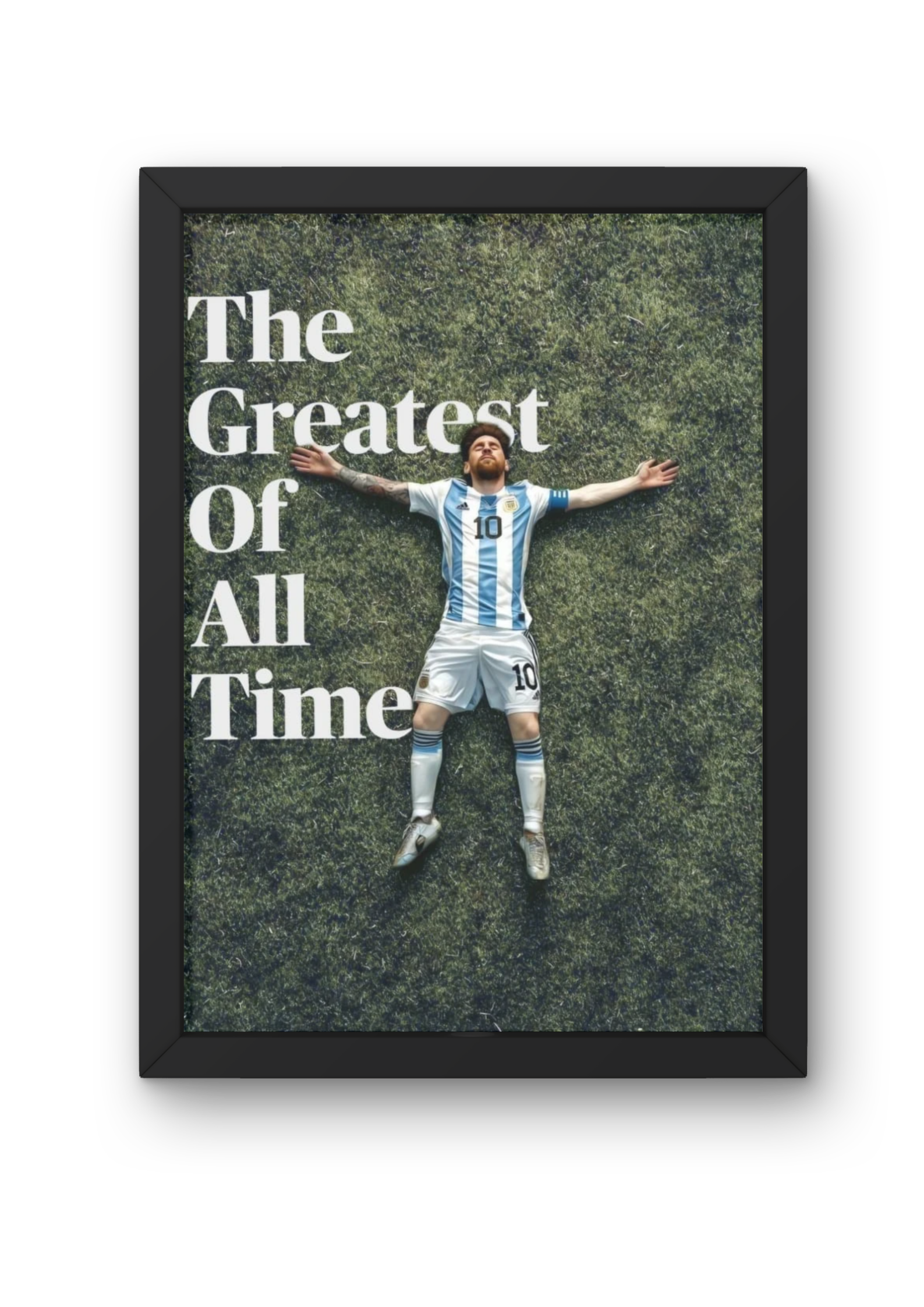 Lionel Messi GOAT Poster | Argentina Football Wall Art | Premium Matte Print CLADURE Wall Poster