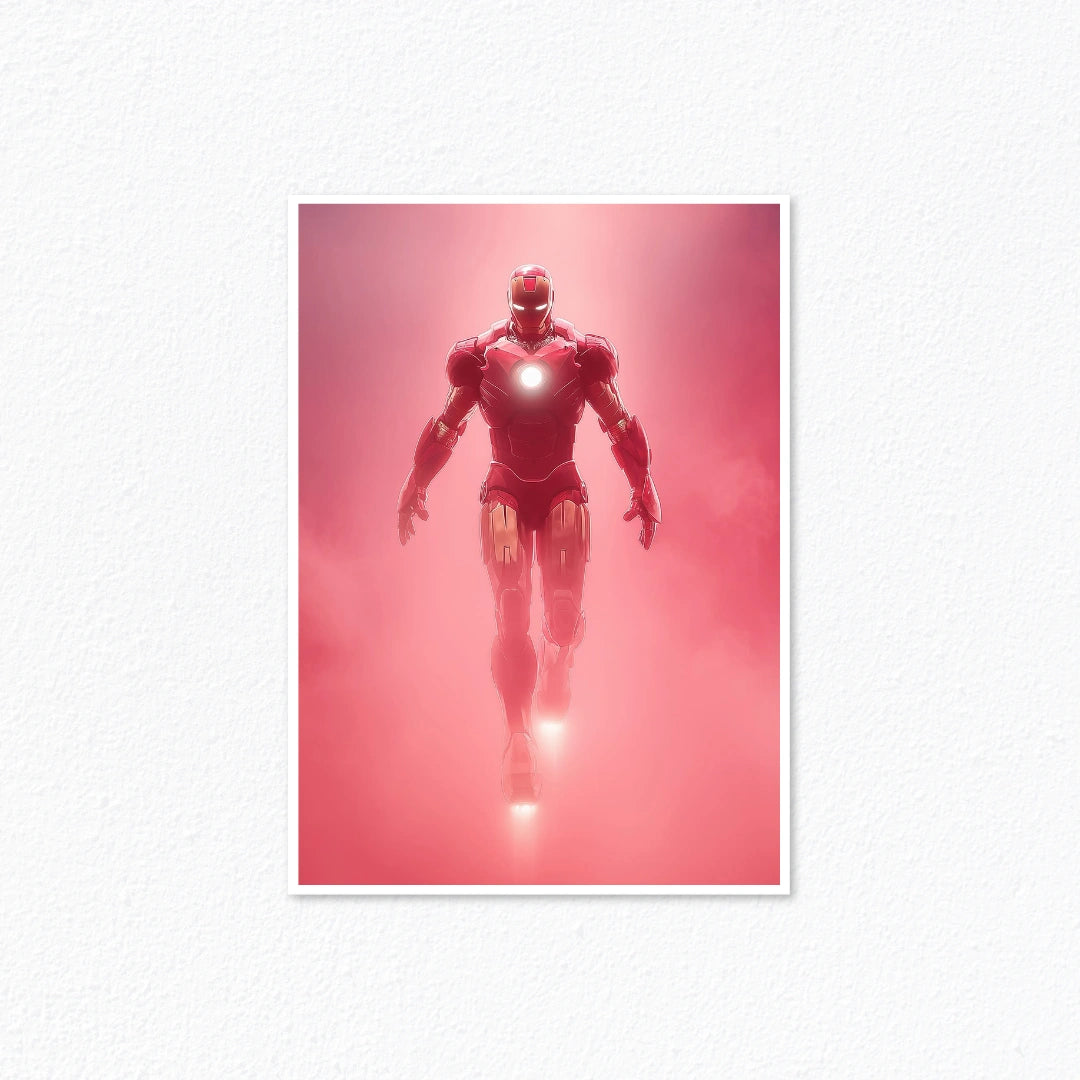 Iron Man Glowing Arc Reactor Flight Poster Cladure