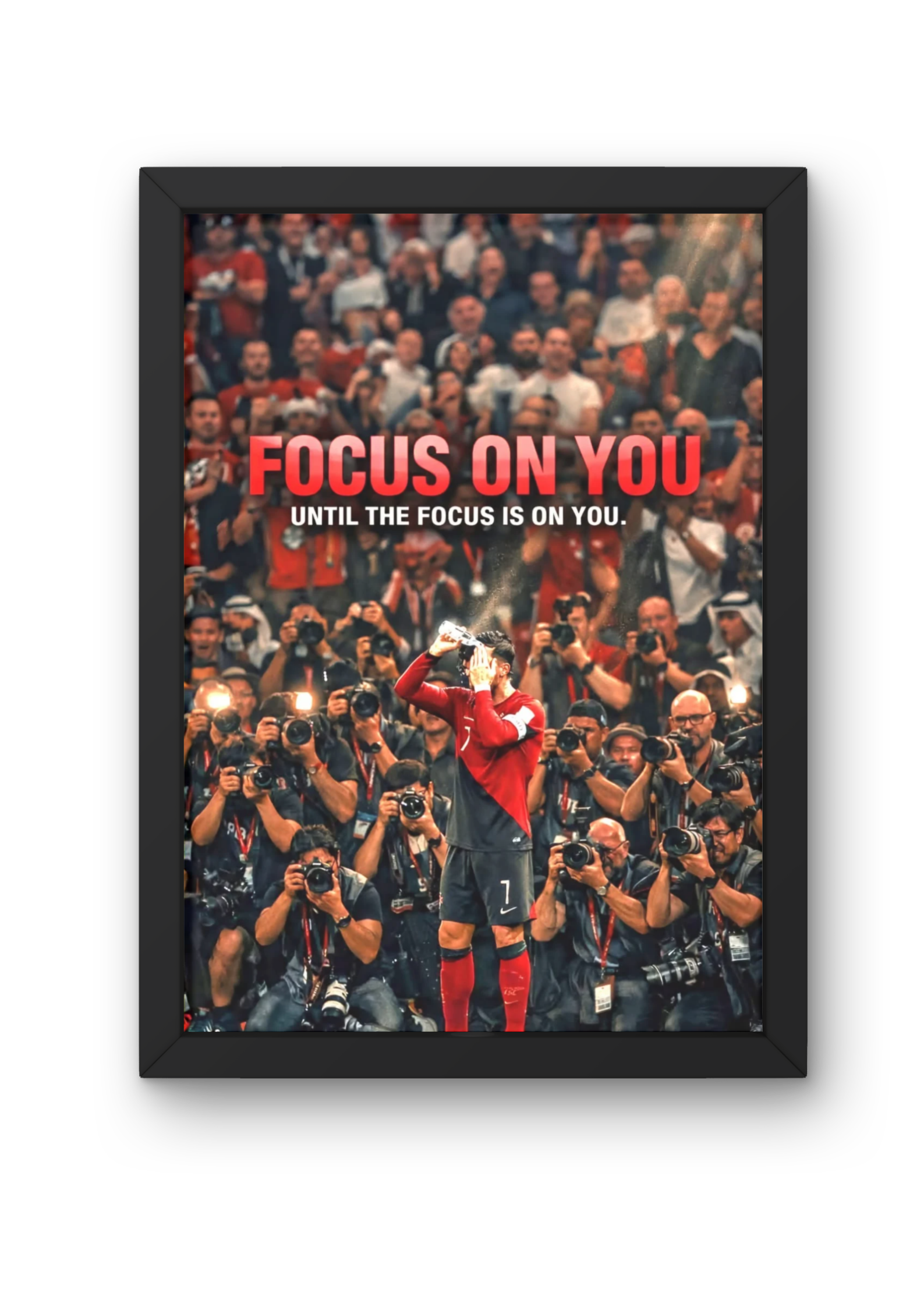 Cristiano Ronaldo Focus On You Poster | Motivational Football Wall Art CLADURE Wall Poster