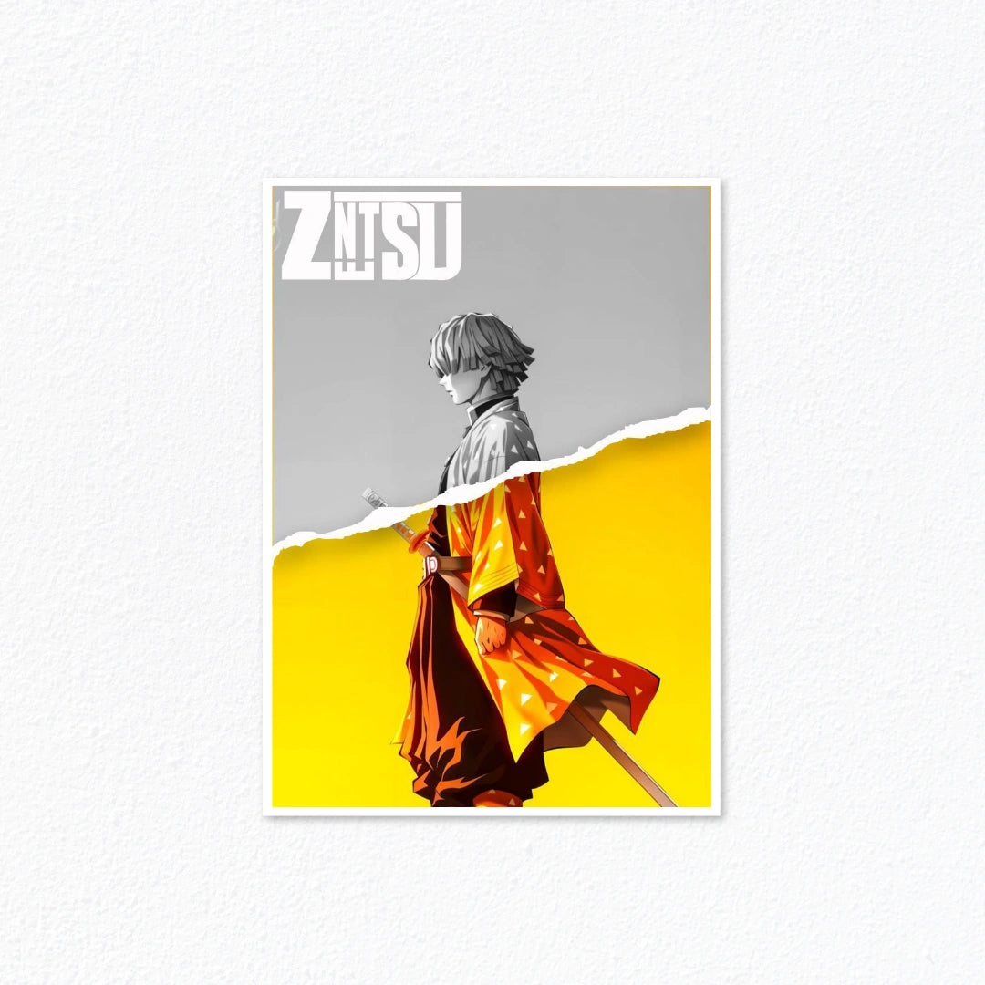 Zenitsu Agatsuma (Demon Slayer) Split Poster Cladure