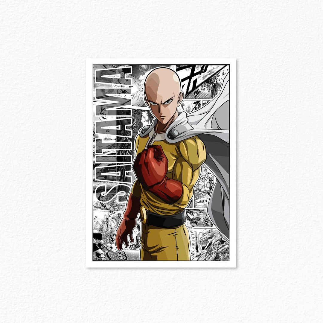 Saitama Manga Panel Poster (One Punch Man) Cladure