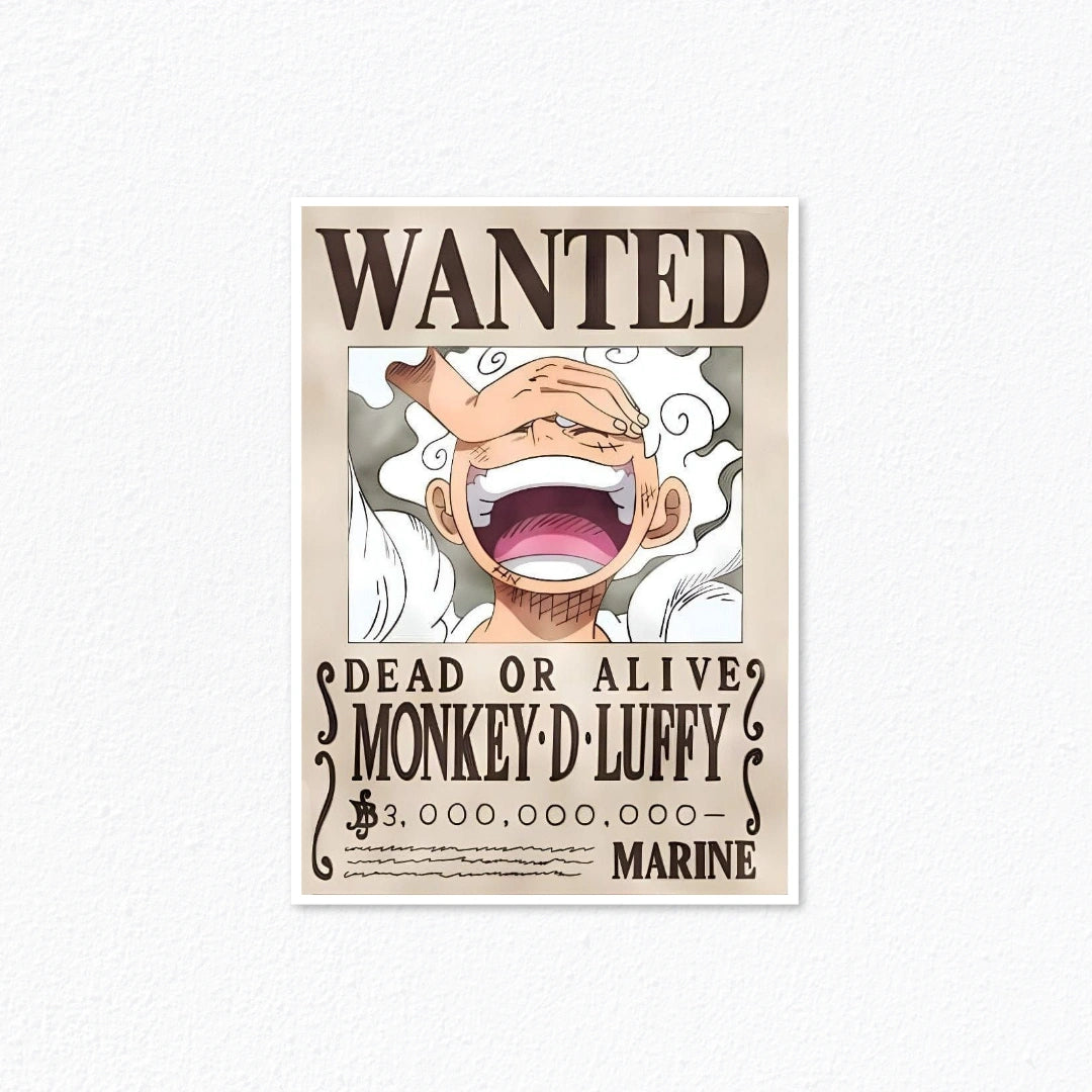 Monkey D. Luffy Gear 5 Bounty Wanted Poster (One Piece) Cladure