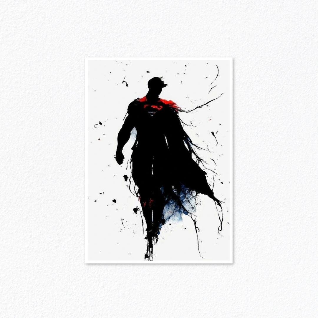 Superman Ink Splash Silhouette Poster Cladure