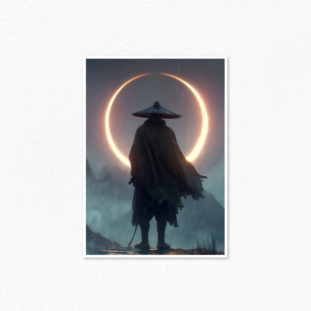 Eclipse Samurai Silhouette Poster Cladure