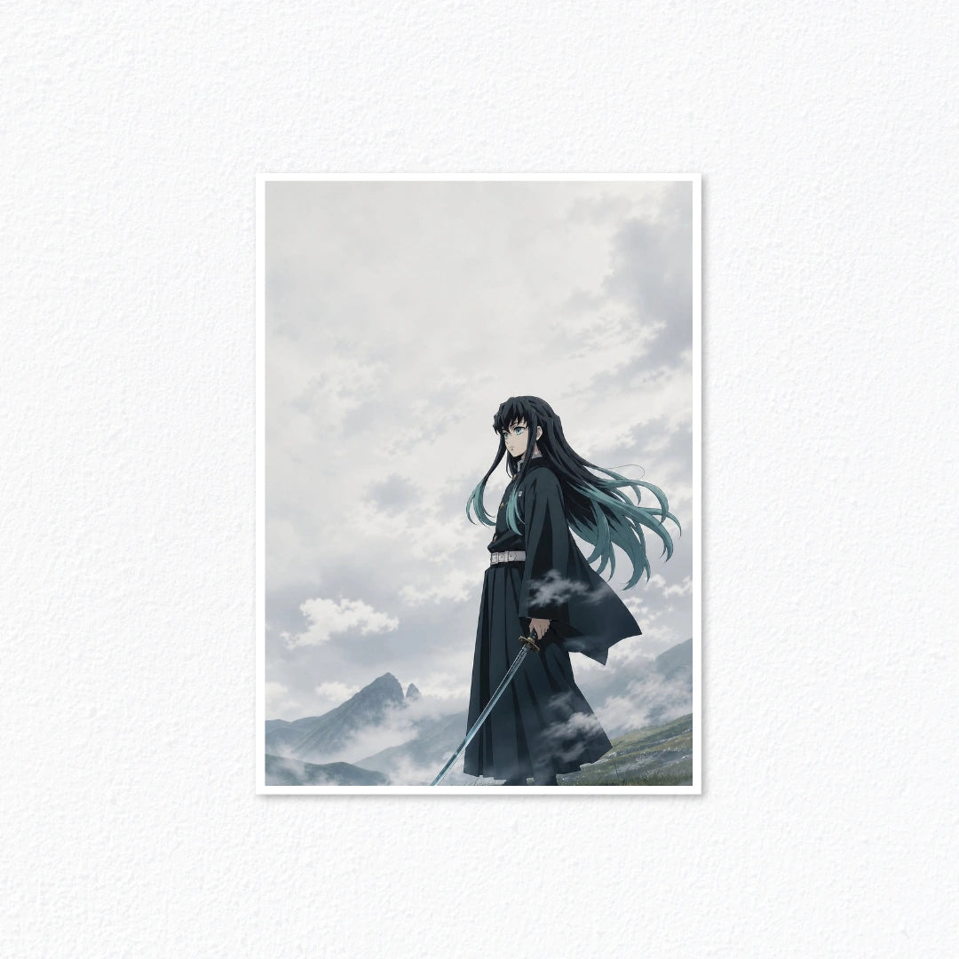 Muichiro Tokito Mist Hashira Clouded Mountain Aesthetic Demon Slayer Poster Cladure