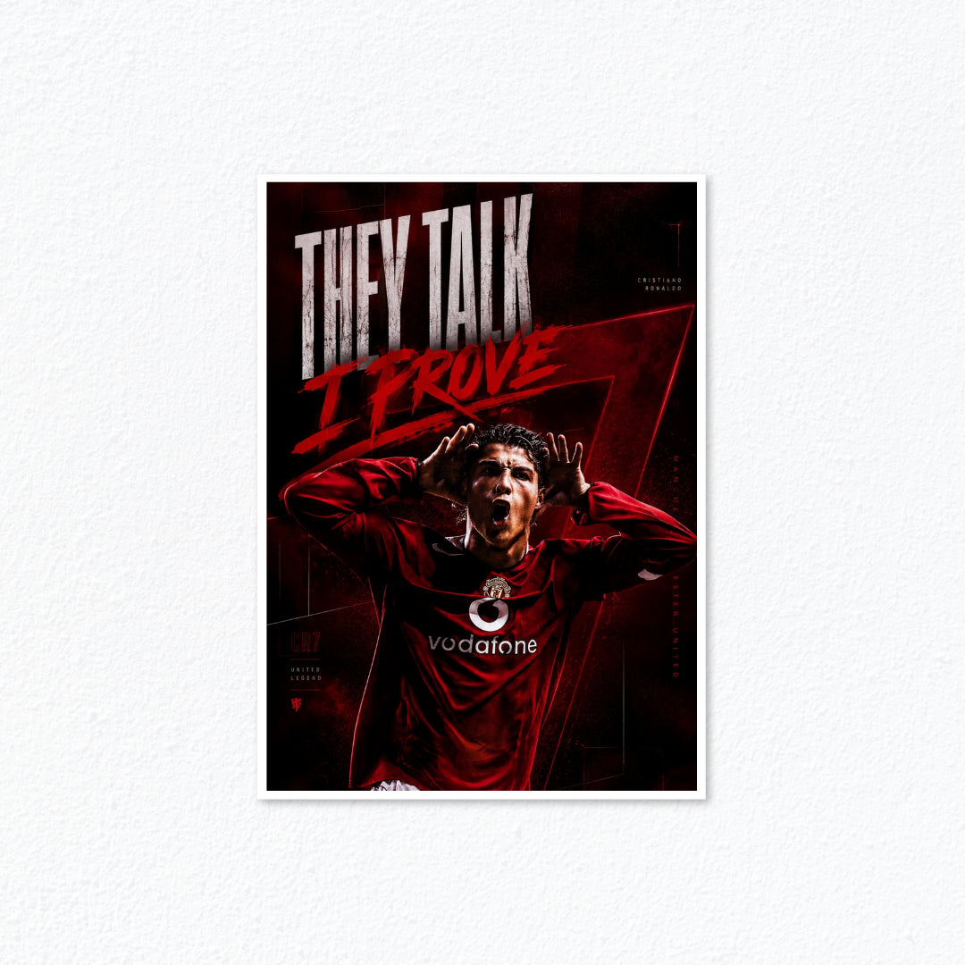 They Talk, I Prove – Cristiano Ronaldo Football Poster