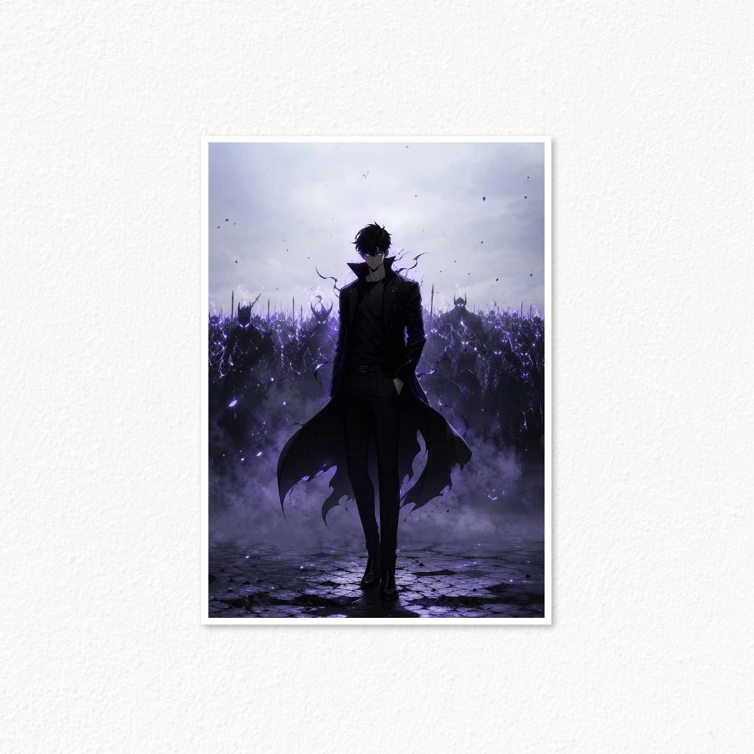 Sung Jin-Woo Shadow Monarch Army Walk Solo Leveling Anime Poster Cladure