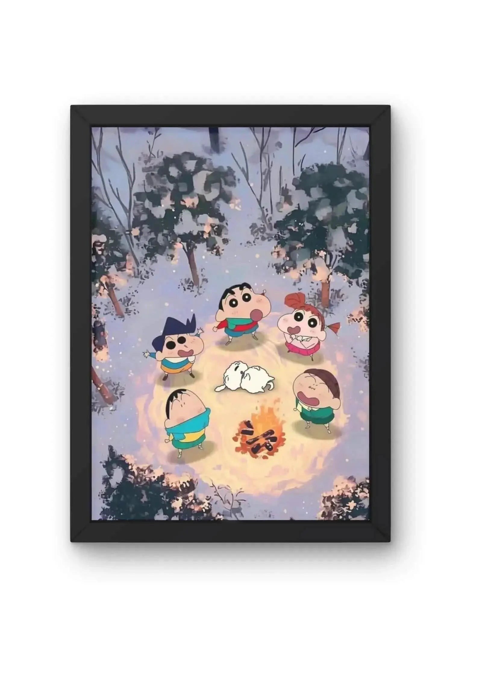 Kasukabe Winter Campfire Poster CLADURE