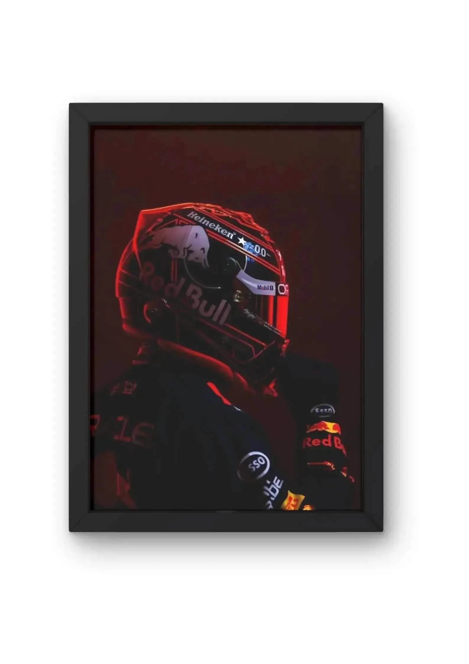 Max Verstappen Red Bull F1 Helmet Portrait Poster CLADURE
