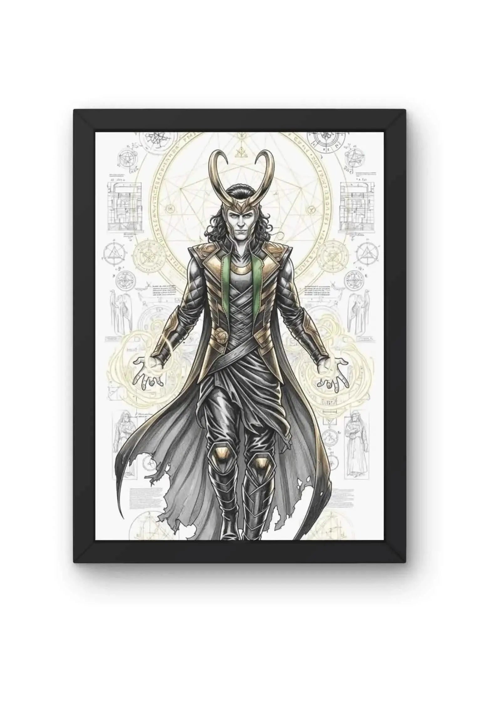 Loki - God of Stories Sacred Geometry Art Poster CLADURE