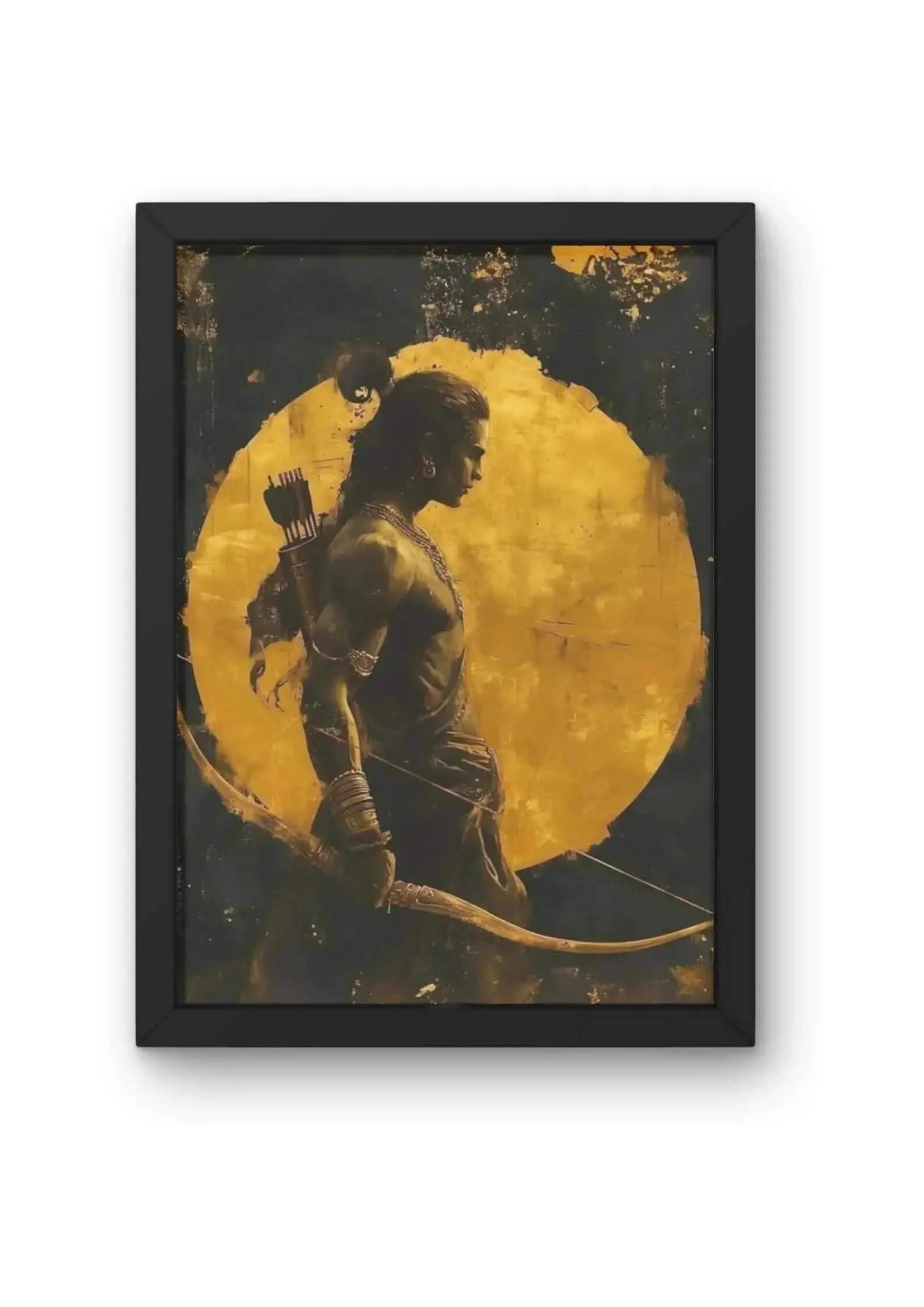 Lord Rama the Archer against a Golden Sun Poster CLADURE