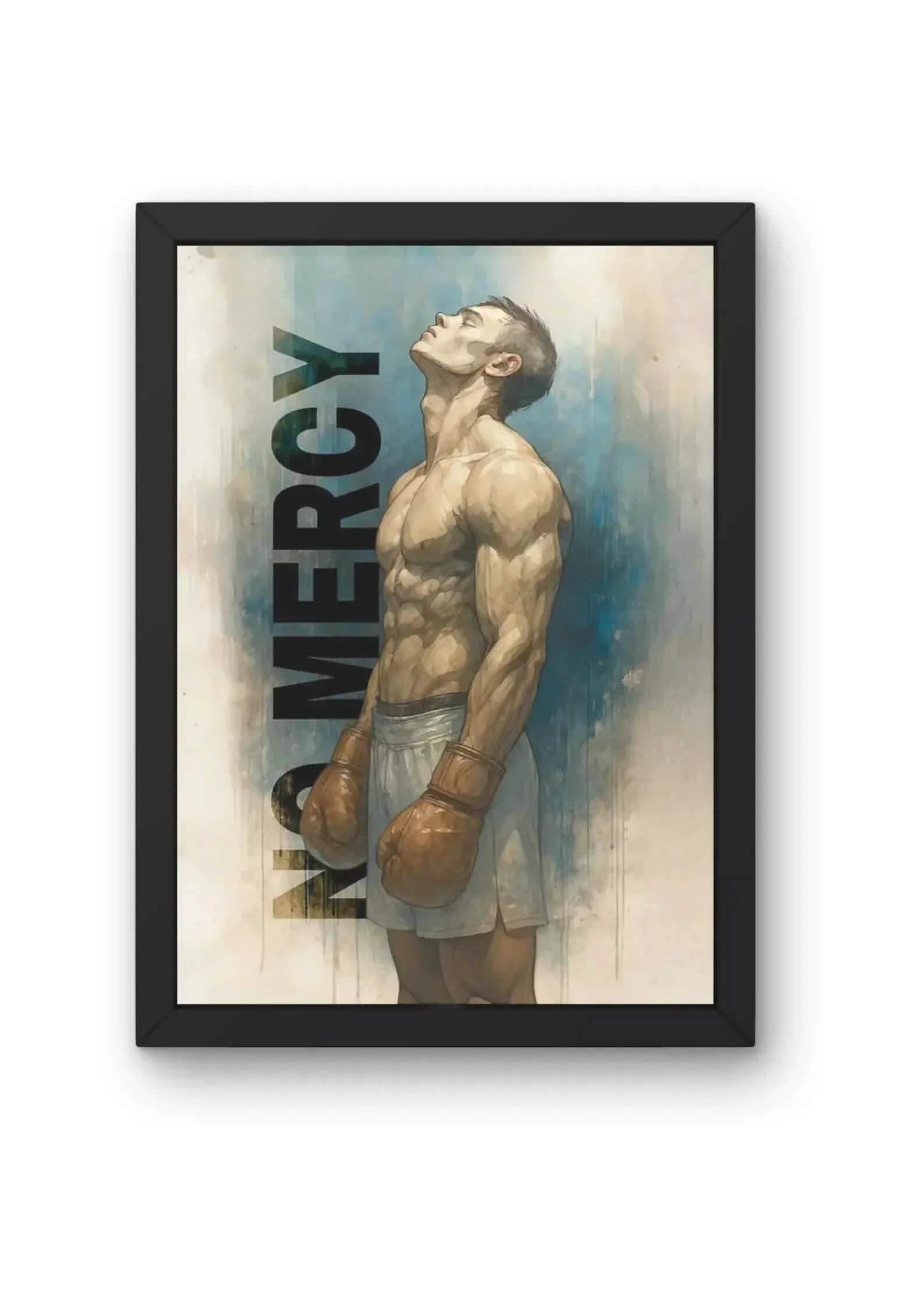 "\"No Mercy\" Boxer Motivational Art Poster  CLADURE"