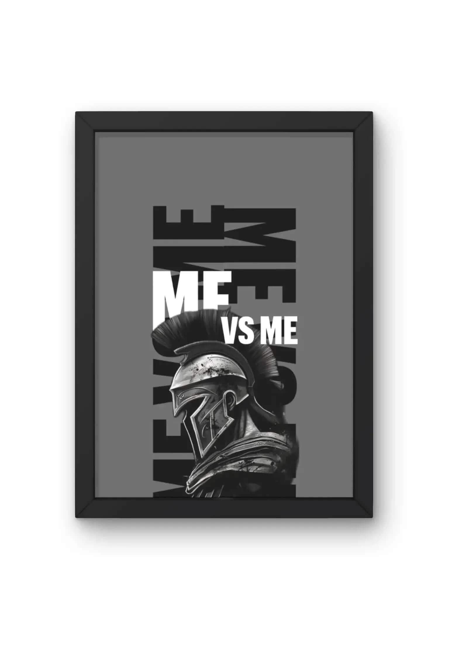 "\"Me vs Me\" Spartan Motivational Quote Poster product_type CLADURE"
