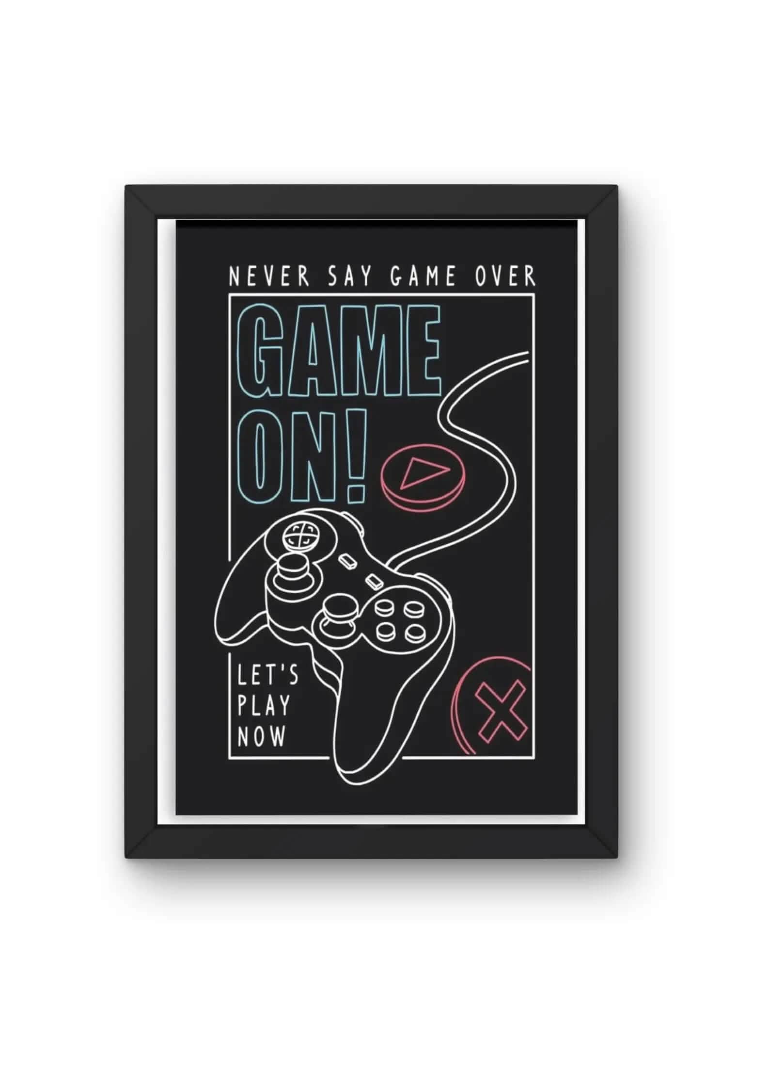 "\"Game On\" Neon Gaming Poster product_type CLADURE"