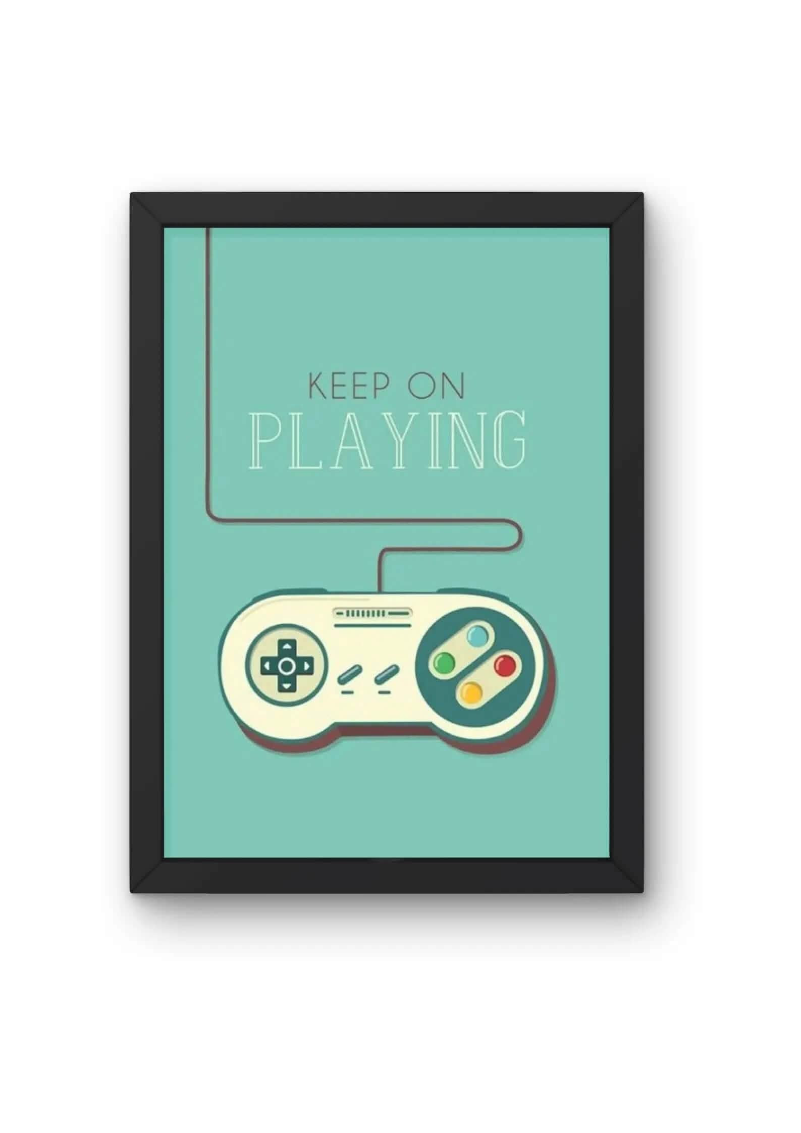 "\"Keep On Playing\" Retro Gaming Poster product_type CLADURE"