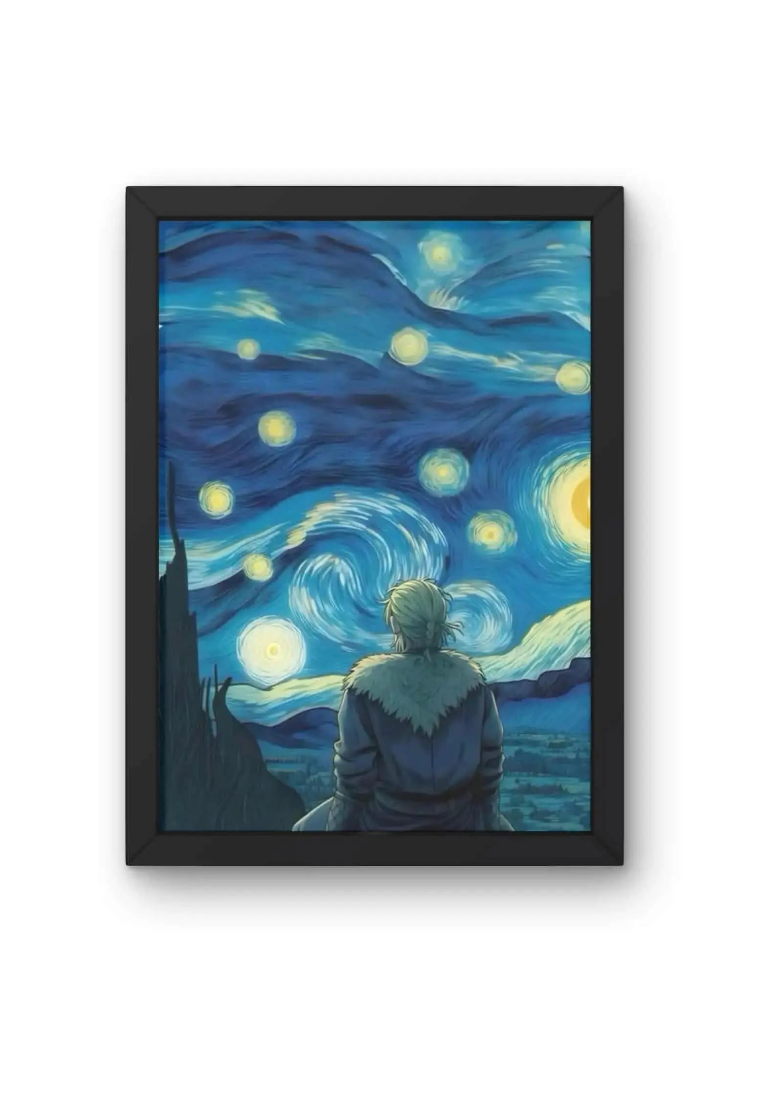 Figure Watching a Starry Night Sky Poster CLADURE