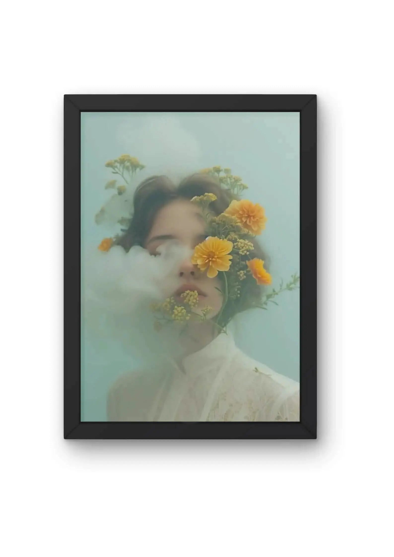 Floral Haze Girl Poster CLADURE